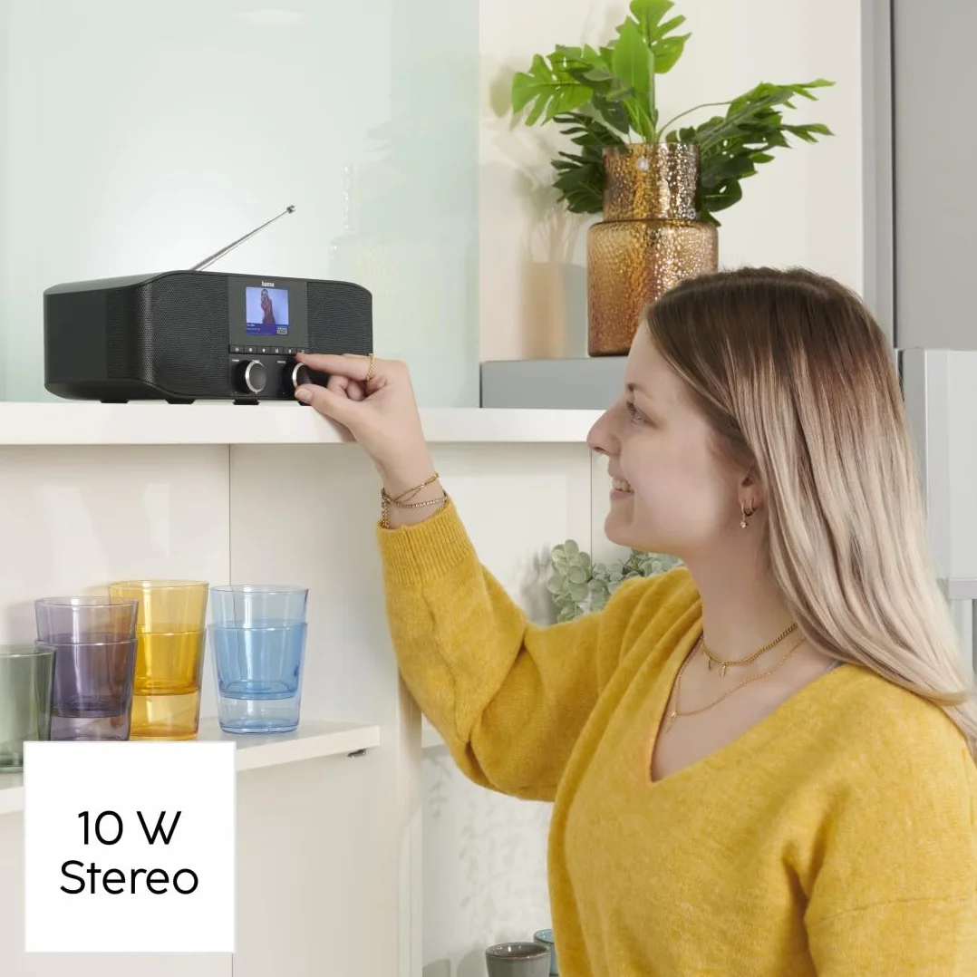 Hama Radio Internet WLAN DAB+ Bluetooth Sveglia Aux 3,5 mm FM Nero