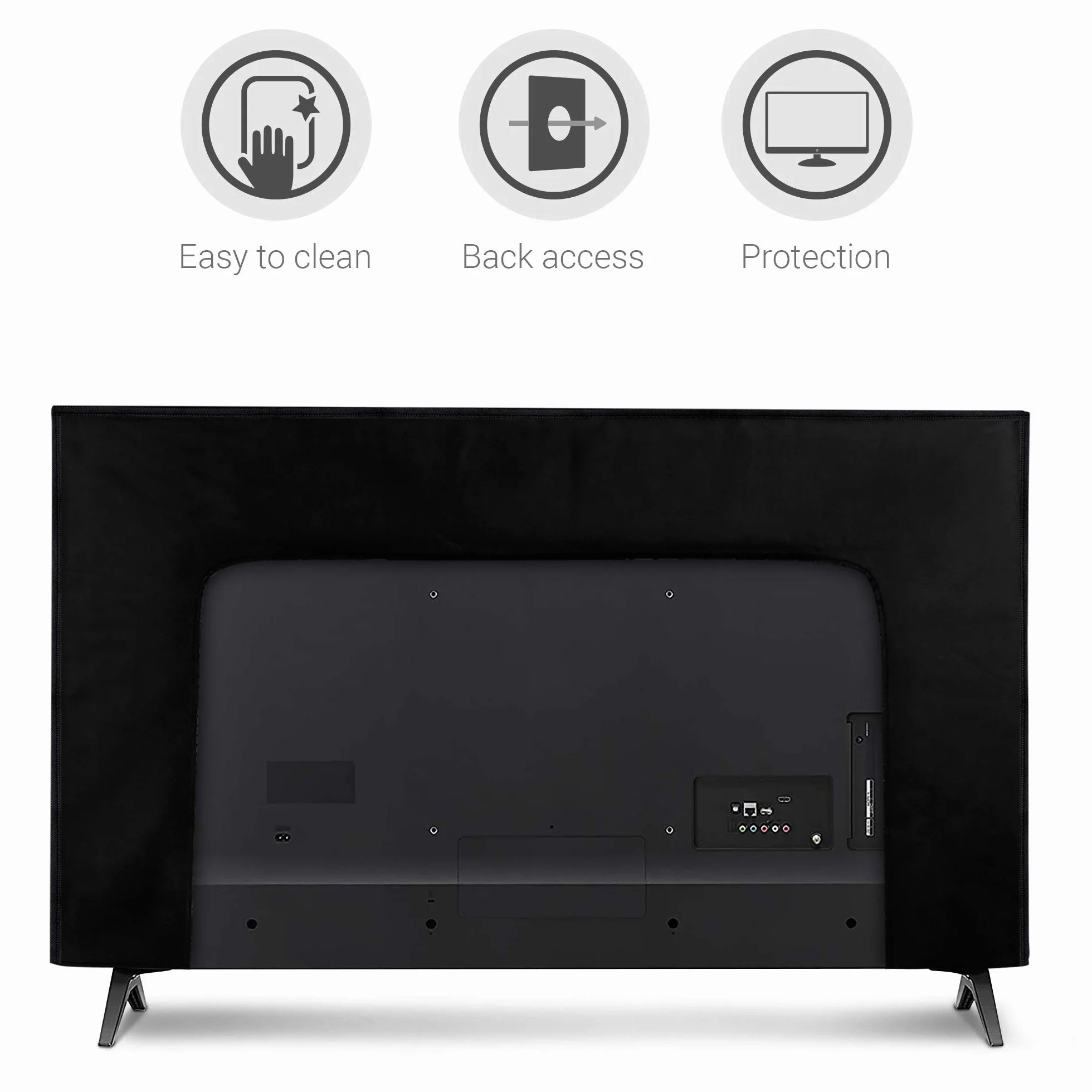 kwmobile Protezione TV 65" Compatibile - Custodia Protettiva Anti-Polvere Bianco/Nero
