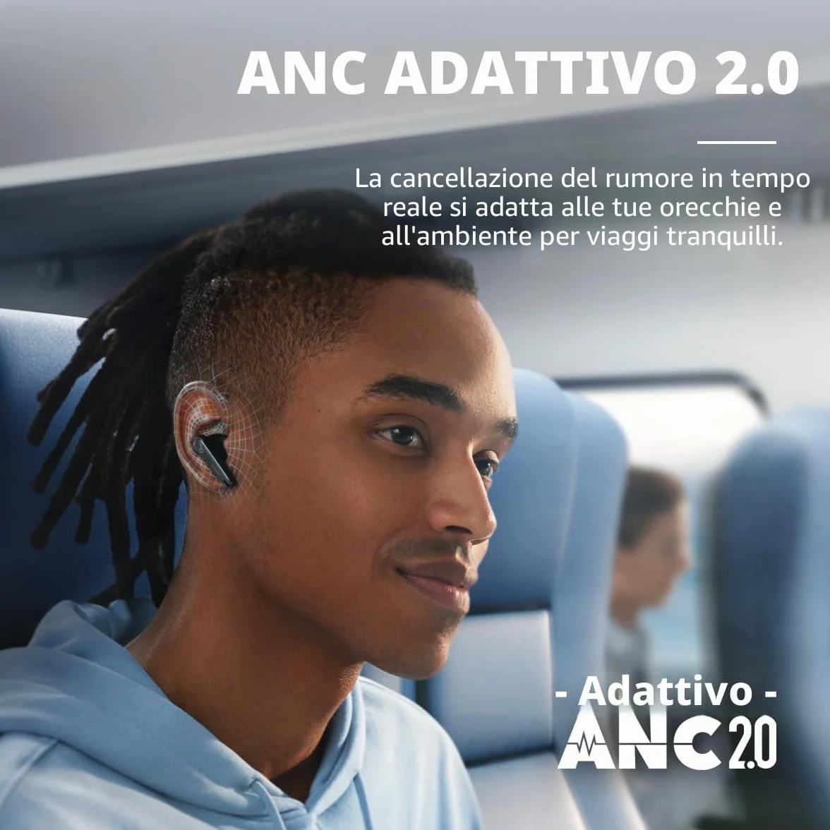 Soundcore Anker Liberty 4 NC Cuffie Bluetooth Cancellazione Rumore, Auricolari Bluetooth 98,5% Meno Rumore, Hi-Res Audio, 50 Ore, Bluetooth 5.3