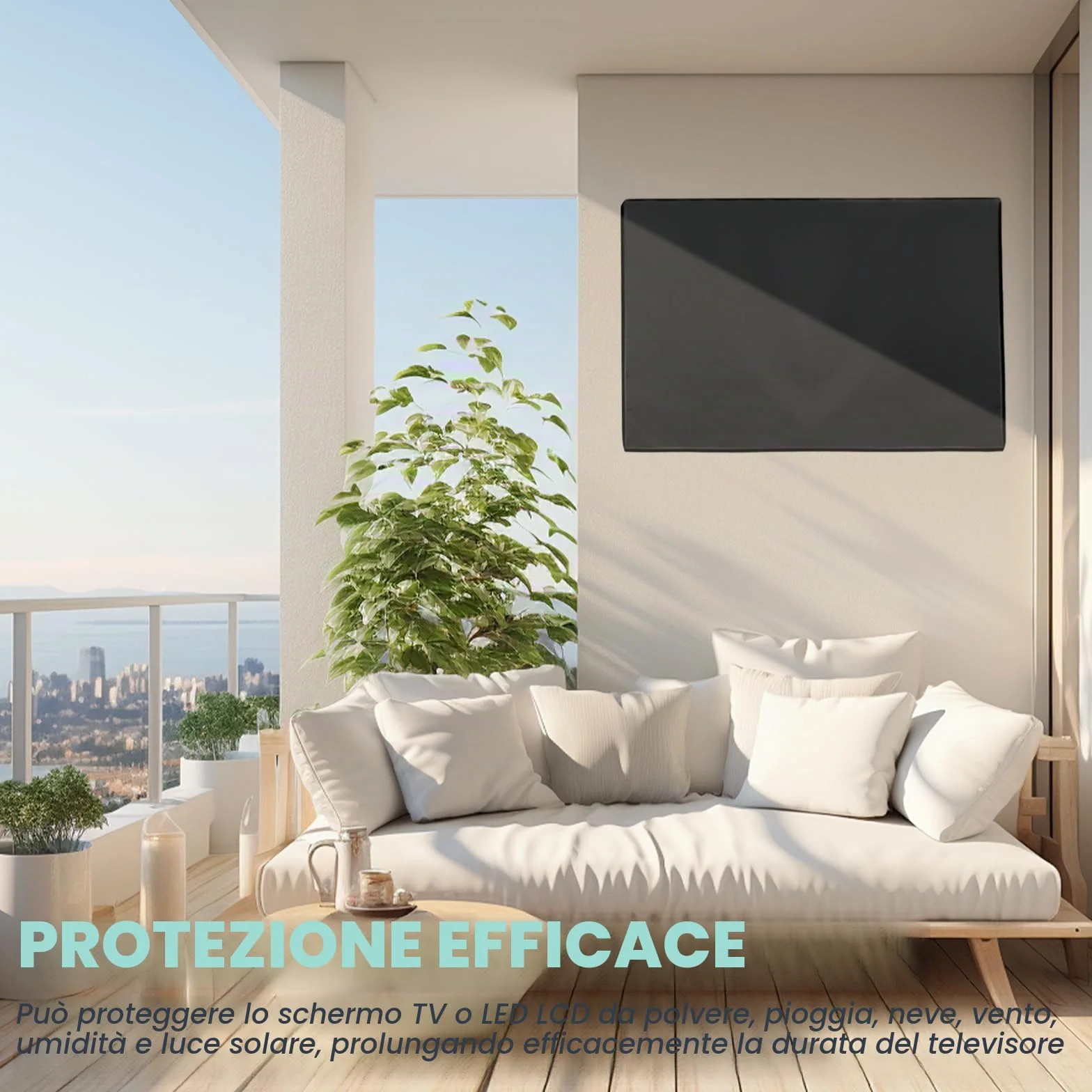 GBKDQQ Custodia Protettiva per TV Esterno 40-42 Pollici 210D Oxford PVC Impermeabile Heavy Duty