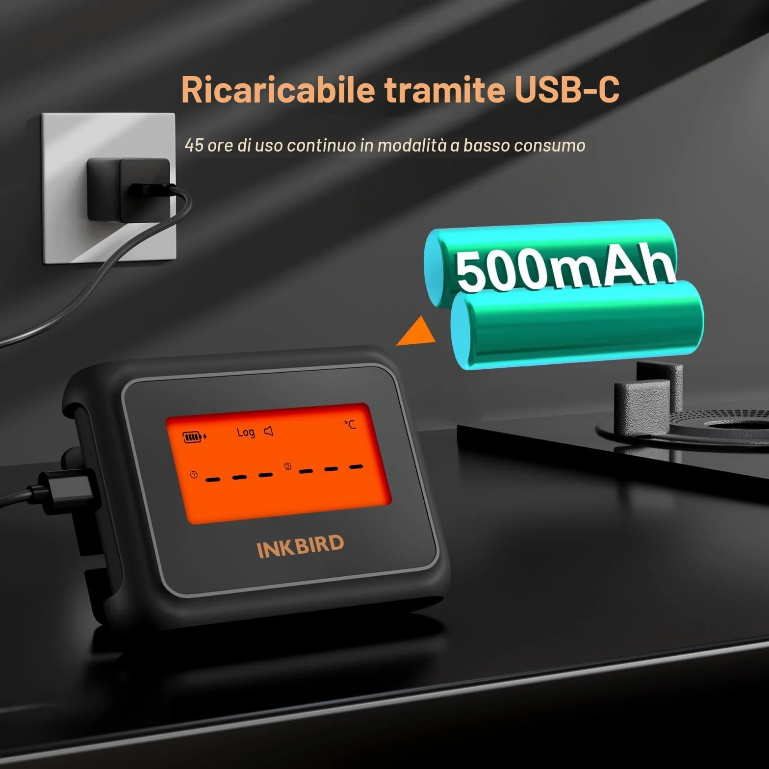 INKBIRD Bluetooth Termometro Cucina Digitale a Doppia Sonda per Carne BBQ con App e Allarmi di Temperatura