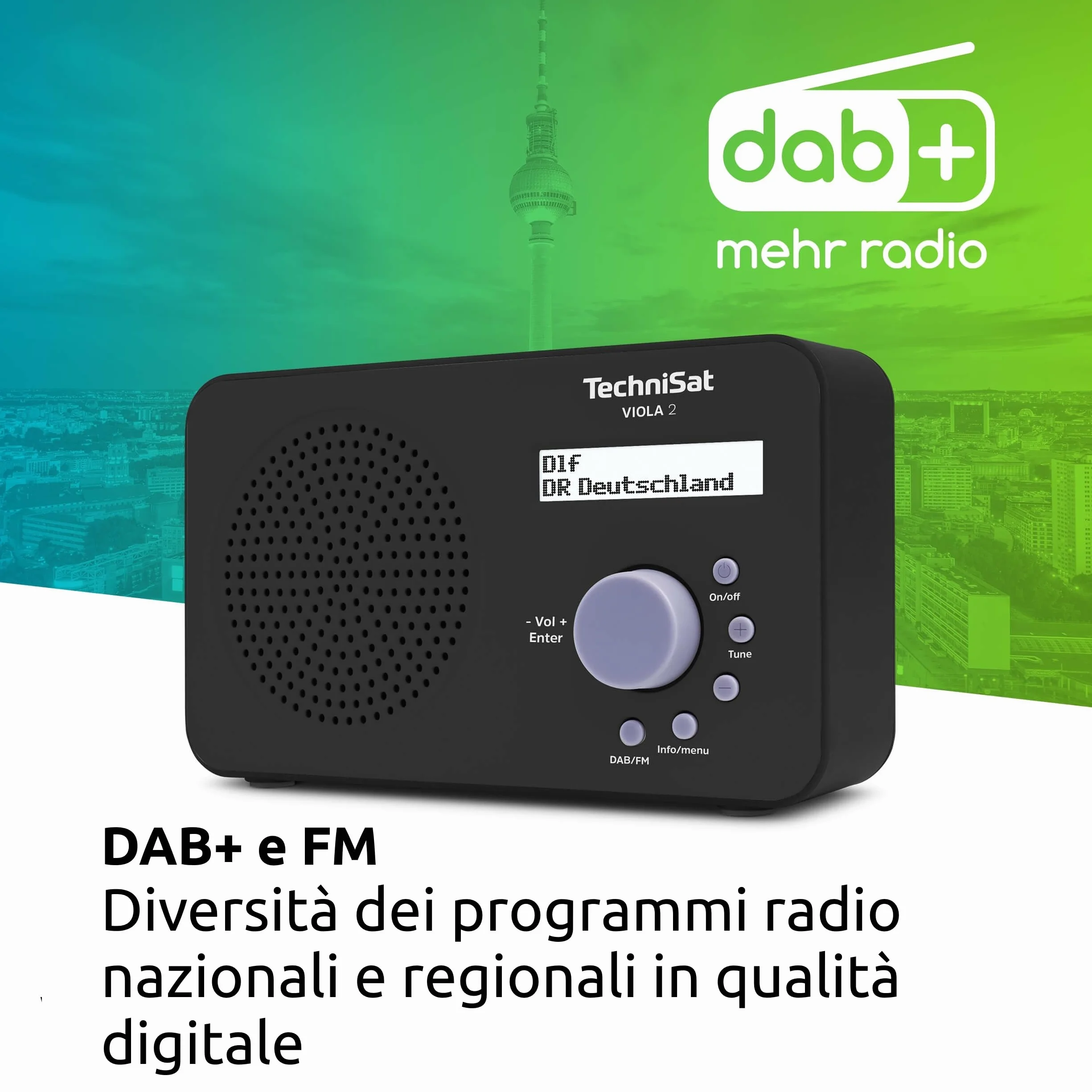 TechniSat VIOLA 2 Radio DAB portatile DAB+ FM 1 Watt RMS