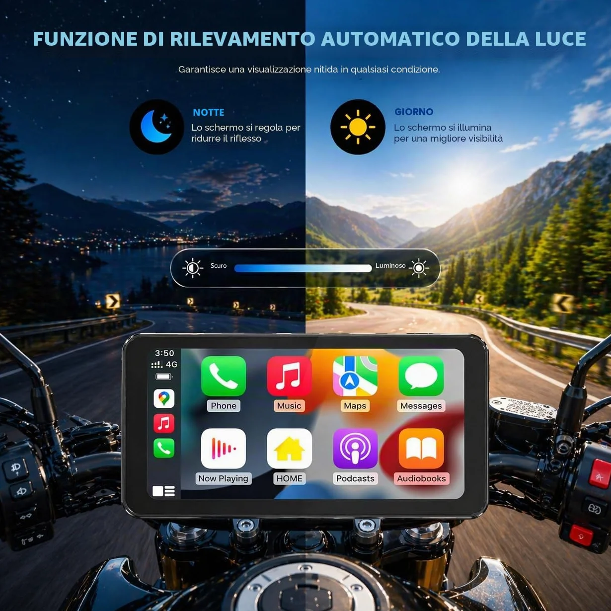 Spedal CL871 6.2 pollici Moto CarPlay Android Auto Screen Impermeabile Navigazione GPS Bluetooth
