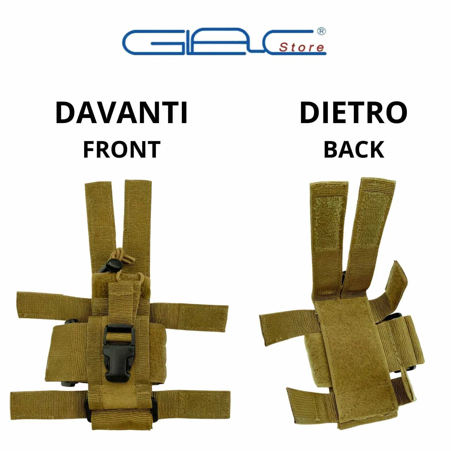 Tasca porta radio tattica MOLLE universale compatibile gilet zaini cinture 4 colori Tan