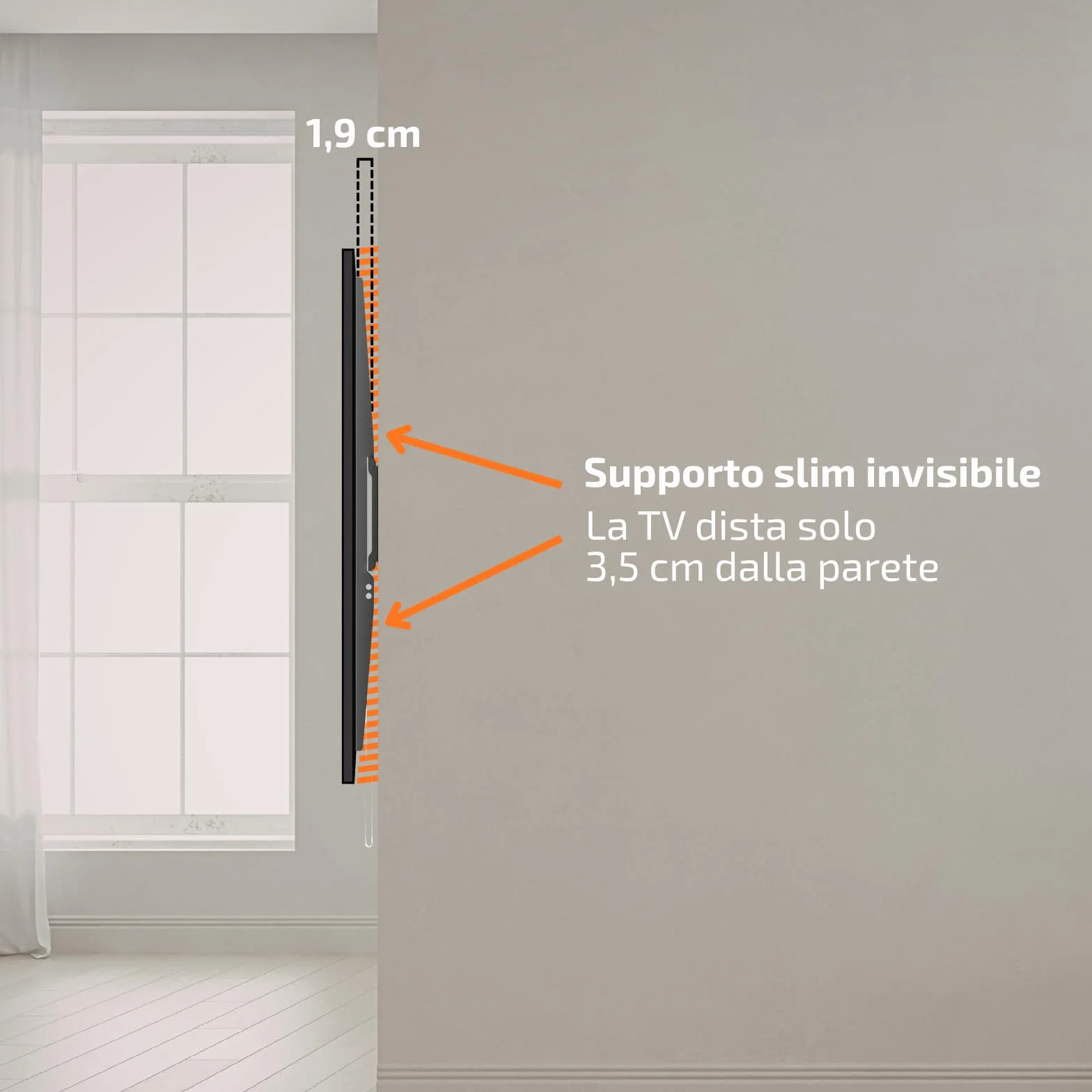 Supporto TV da Parete Fisso 60-100" Extra Slim VESA 900x600 Nero Superior Electronics SUPSTV007