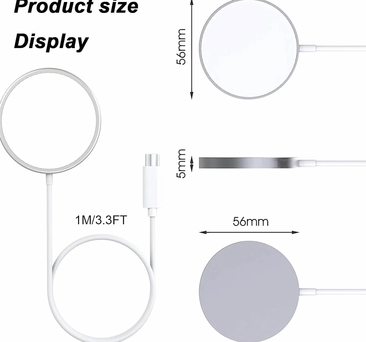 Caricatore Wireless Magnetico 15W per iPhone 16 15 14 13 12 11 Pro Max Mini, AirPods 2/3/Pro