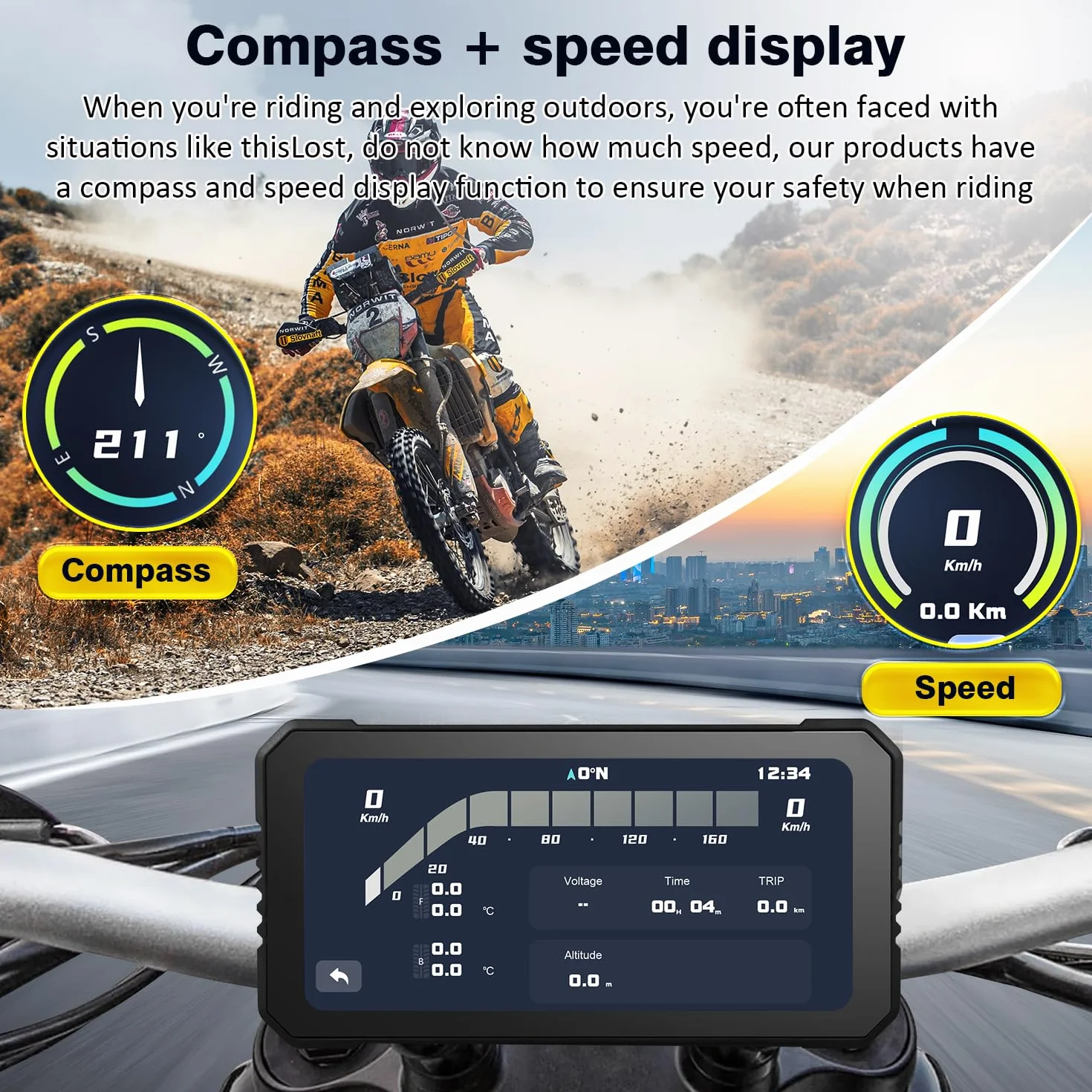 Wireless CarPlay Android Auto Schermo Moto 6,25 Pollici Touchscreen IP67 GPS Dual Bluetooth Telecomando