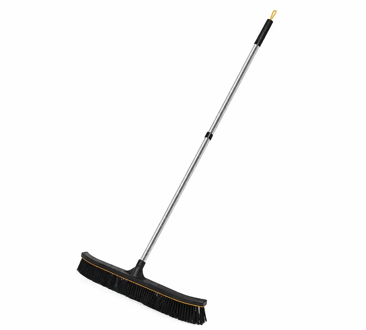 Le Balai du Pro VENTEO - Scopa spazzola per pavimento duro esterno, manico telescopico fino a 176 cm, testa di scopa XXL, scopa da giardino, terrazza, balcone, garage