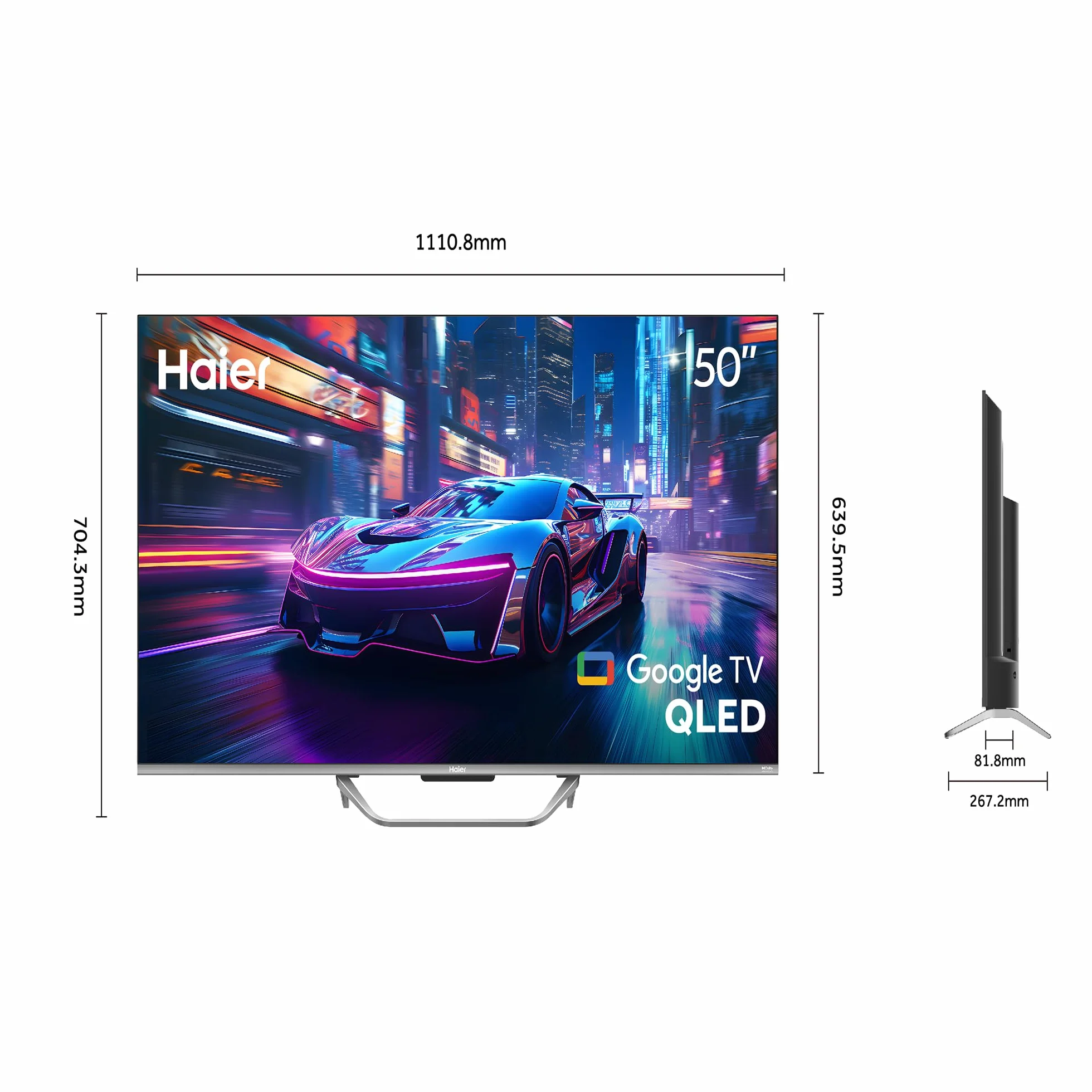 Haier 50" Smart TV QLED 4K Ultra HD Google TV Dolby Audio 120Hz HDMI 2.1 Bluetooth 5.1