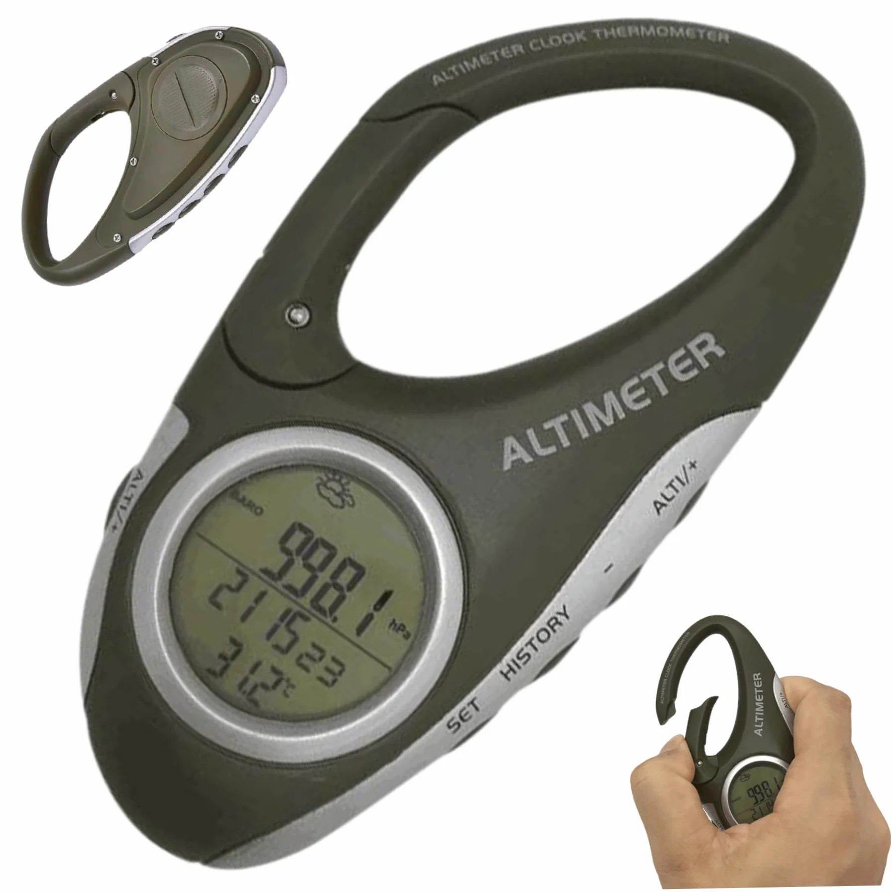 Barometro per Escursioni, Portafoglio barometrico Portatile con Orologio e Foro sospeso in Scala ridotta barometro Elettrico Multifunzionale per attività all'aperto, Sport