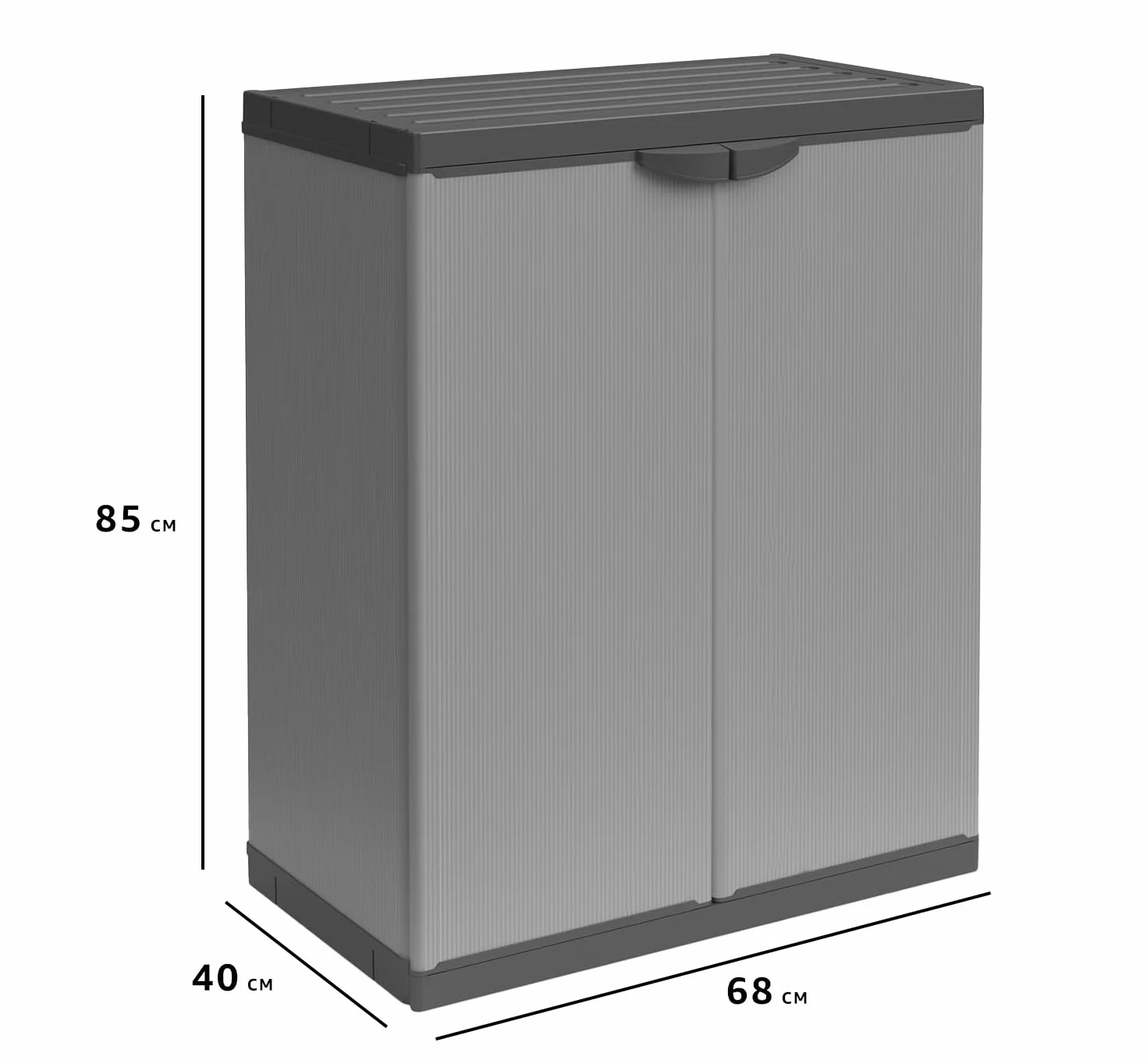 BuyStar Armadio Basso 2 Ante da Esterno 68x40x85h cm Ripiano Interno Maniglie Sistema a Incastro Senza Viti Idrorepellente