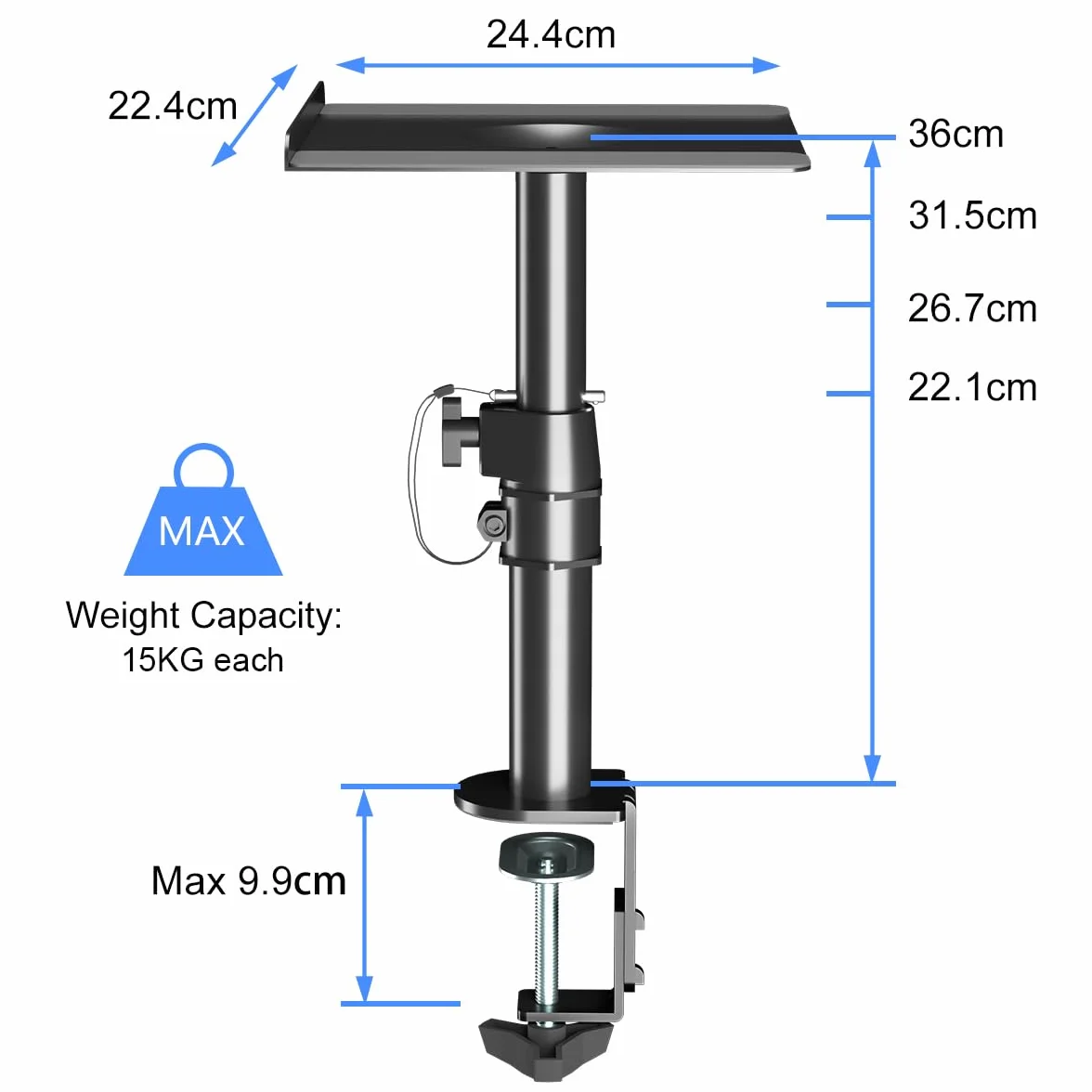 Suptek Supporto da parete per altoparlanti universale girevole inclinabile confezione da 2 max 15 kg nero SDM001B