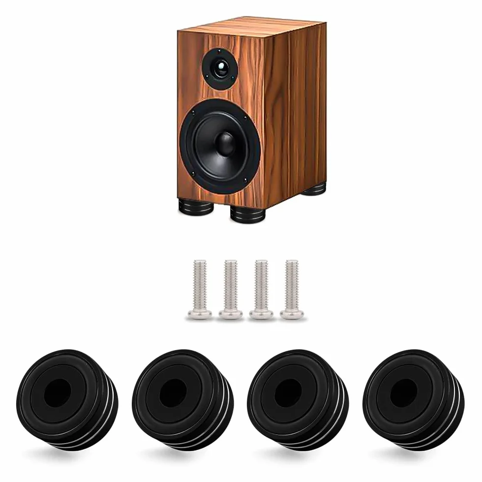Tertullus 4 piedini per altoparlanti HiFi 40 mm × 20 mm alluminio M4 nero