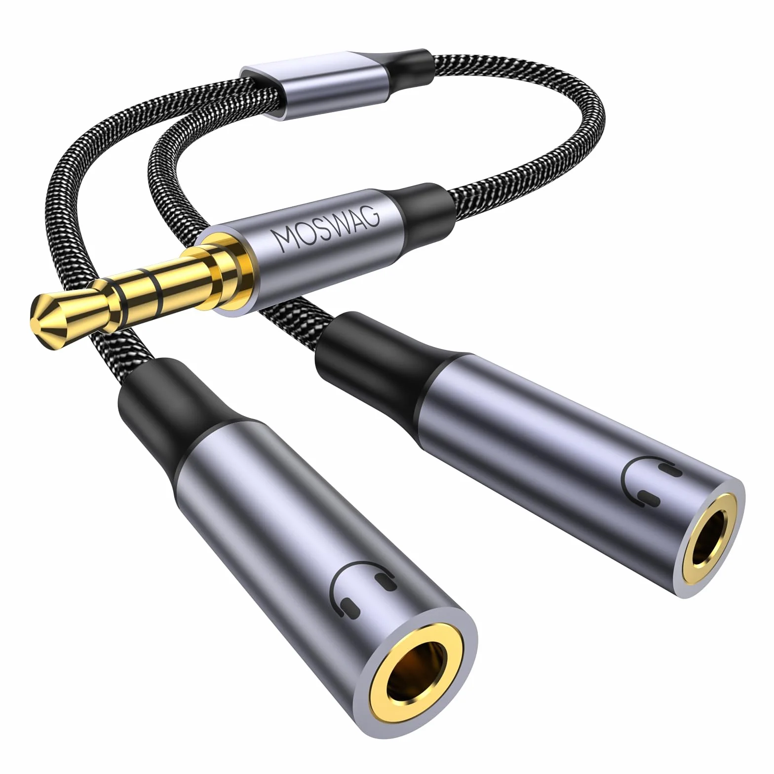 MOSWAG Sdoppiatore Audio Jack 3,5 per Cuffie Splitter Samsung iPhone PS4 Switch PC