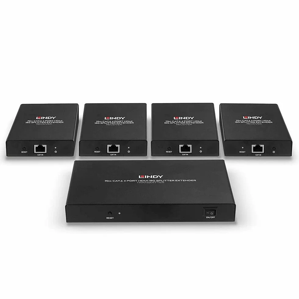 Splitter Extender Cat.6 4 port HDMI 4K60 70m