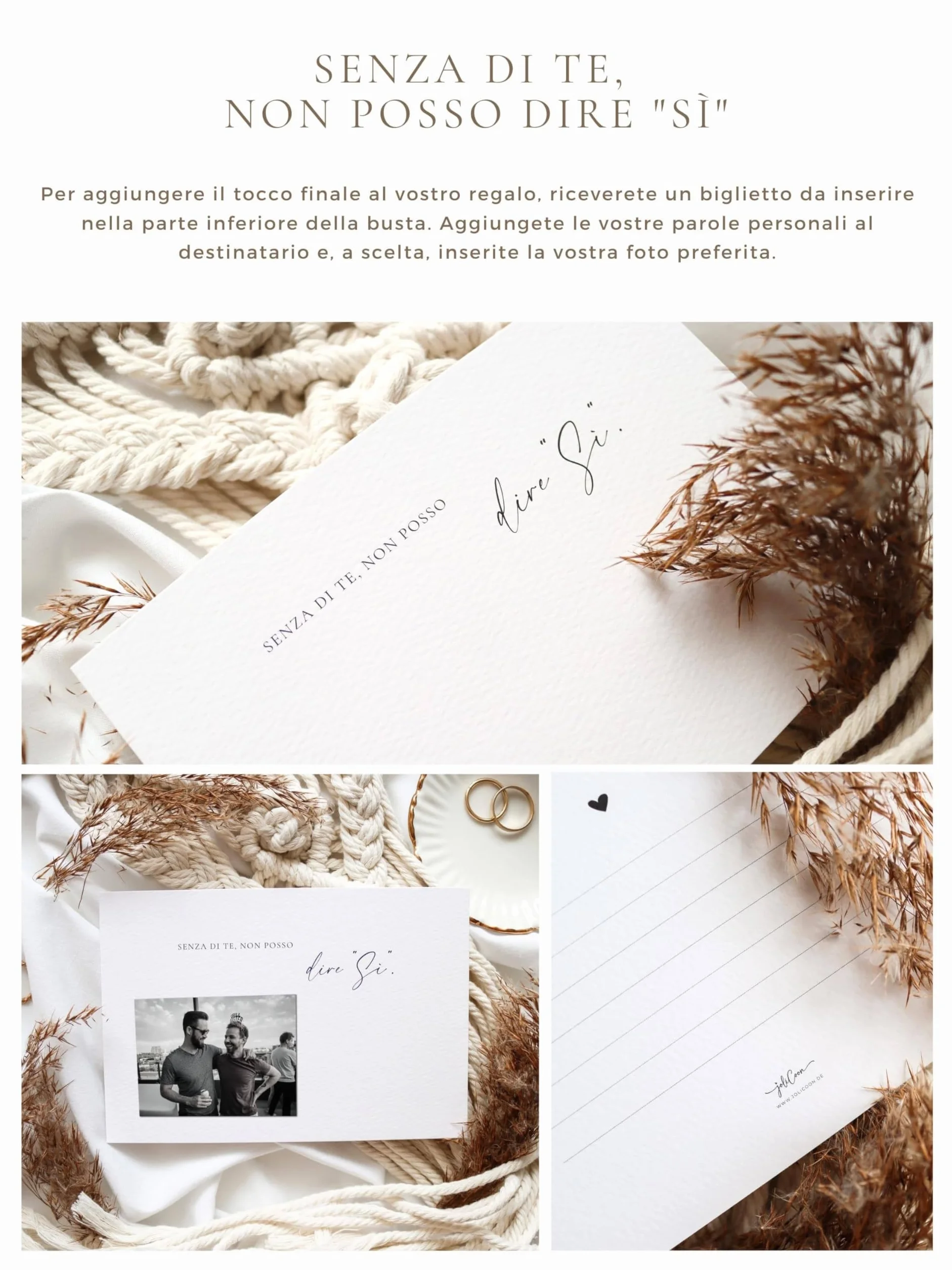 Joli Coon Vuoi essere il mio testimone carta di legno con busta pieghevole e sigillo adesivo