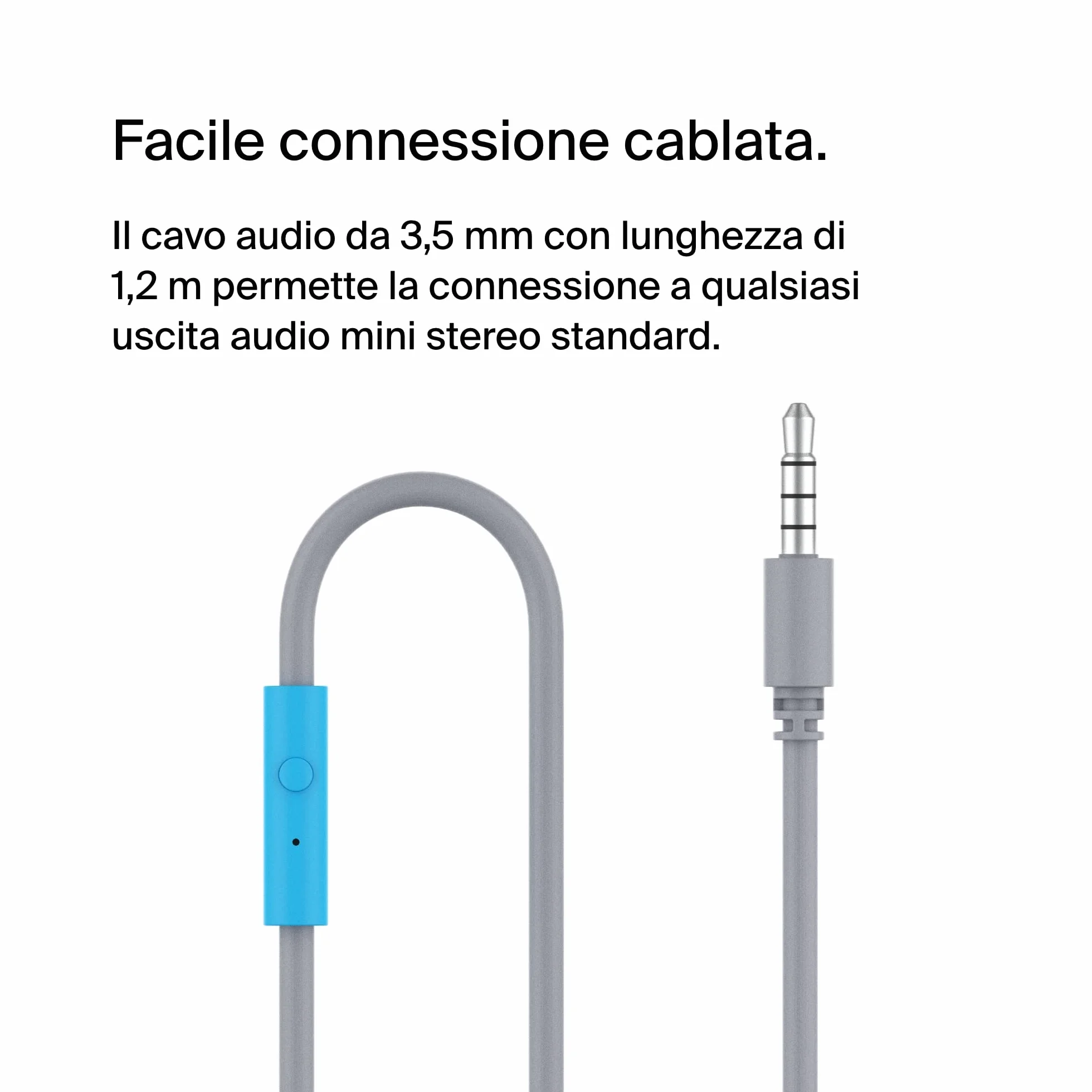 Belkin SoundForm Mini Cuffie On-Ear per Bambini con Microfono AUX 3,5 mm Blu