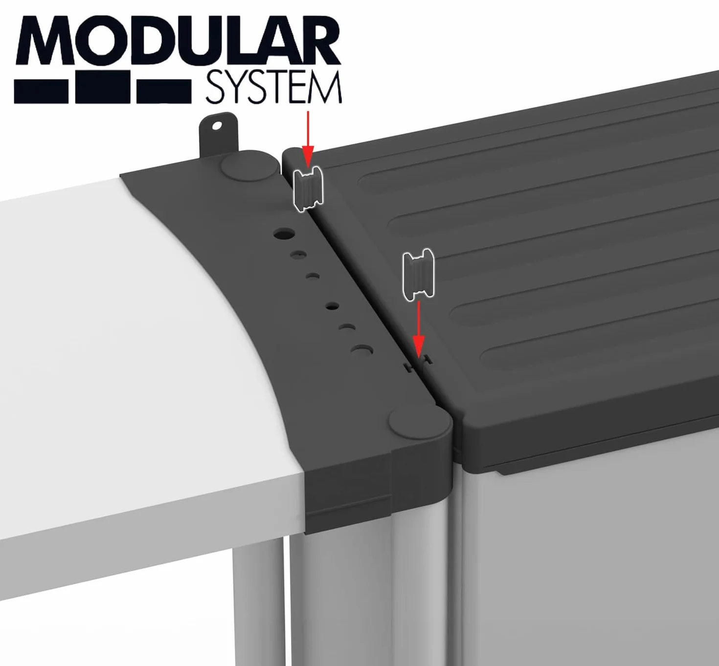BuyStar Armadio Basso 2 Ante da Esterno 68x40x85h cm Ripiano Interno Maniglie Sistema a Incastro Senza Viti Idrorepellente