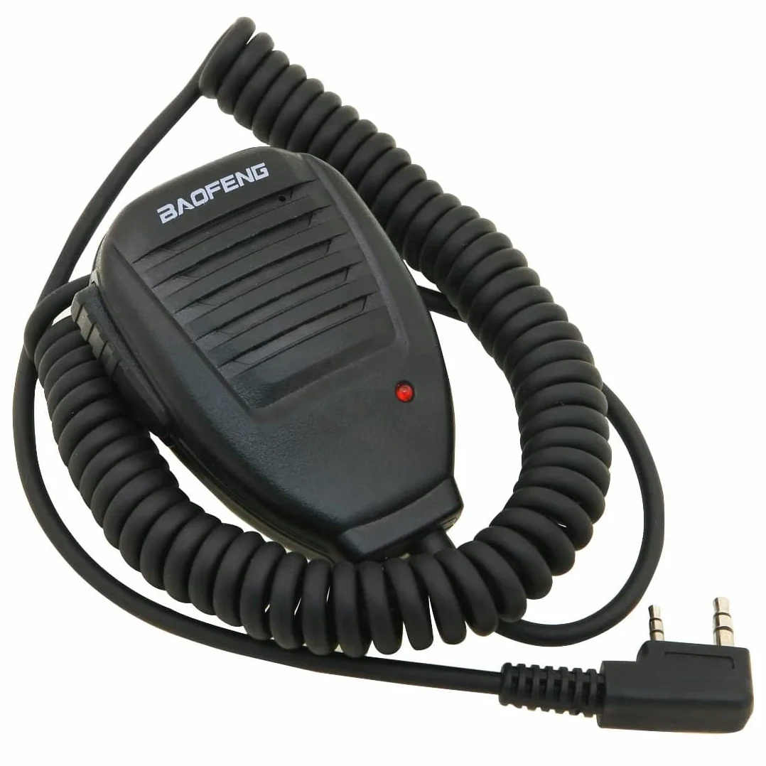 Microfono altoparlante per walkie talkie compatibile BaoFeng UV-5R BF-888S UV-82 LED rosso