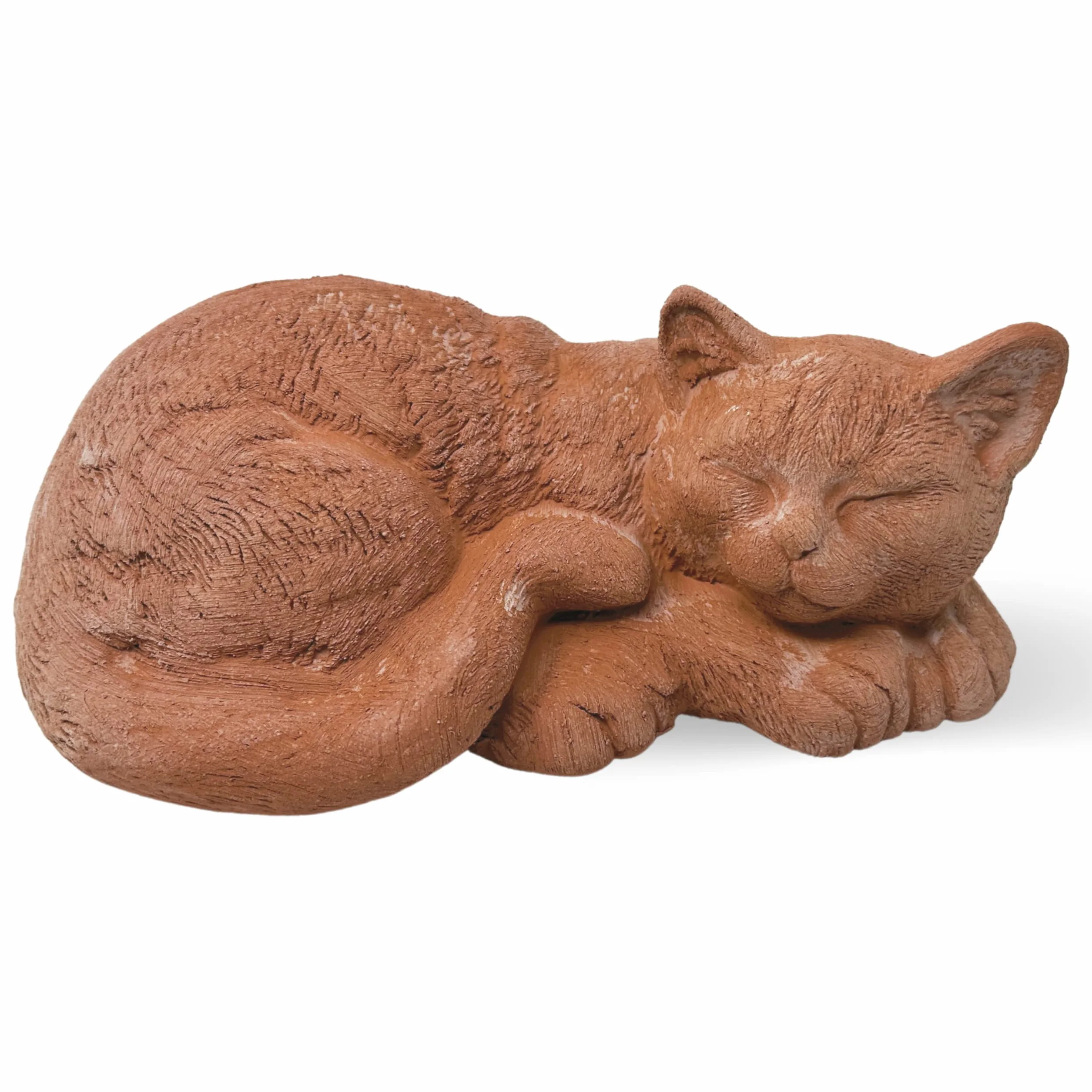 Toocook Gatto in terracotta artigianale per arredo giardino - Decorazione casa - Resistente alle intemperie - Ceramica fatta a mano - Made in Italy (Gatto che dorme)