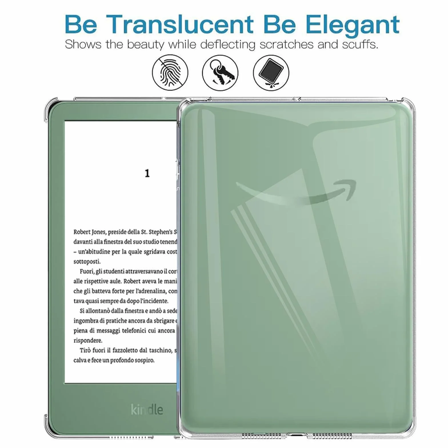 MEMELOKA Cover per Kindle 2024/2022 (6 Pollici) con 2 Pezzi Vetro Temperato, Custodia Silicone TPU Anti-Ingiallimento Trasparente