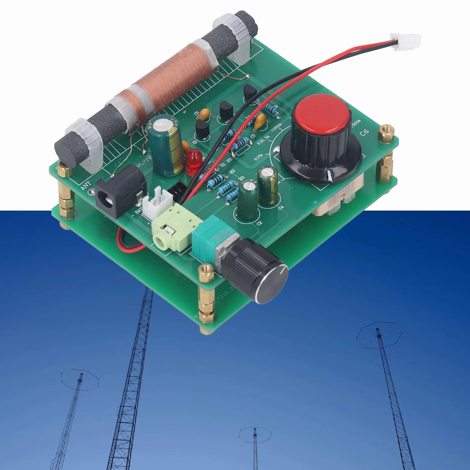 Kit Trasmettitore AM 20-500 MW Antenna 2-5 M Regolabile 530-1600kHz 3,5mm Input Suono