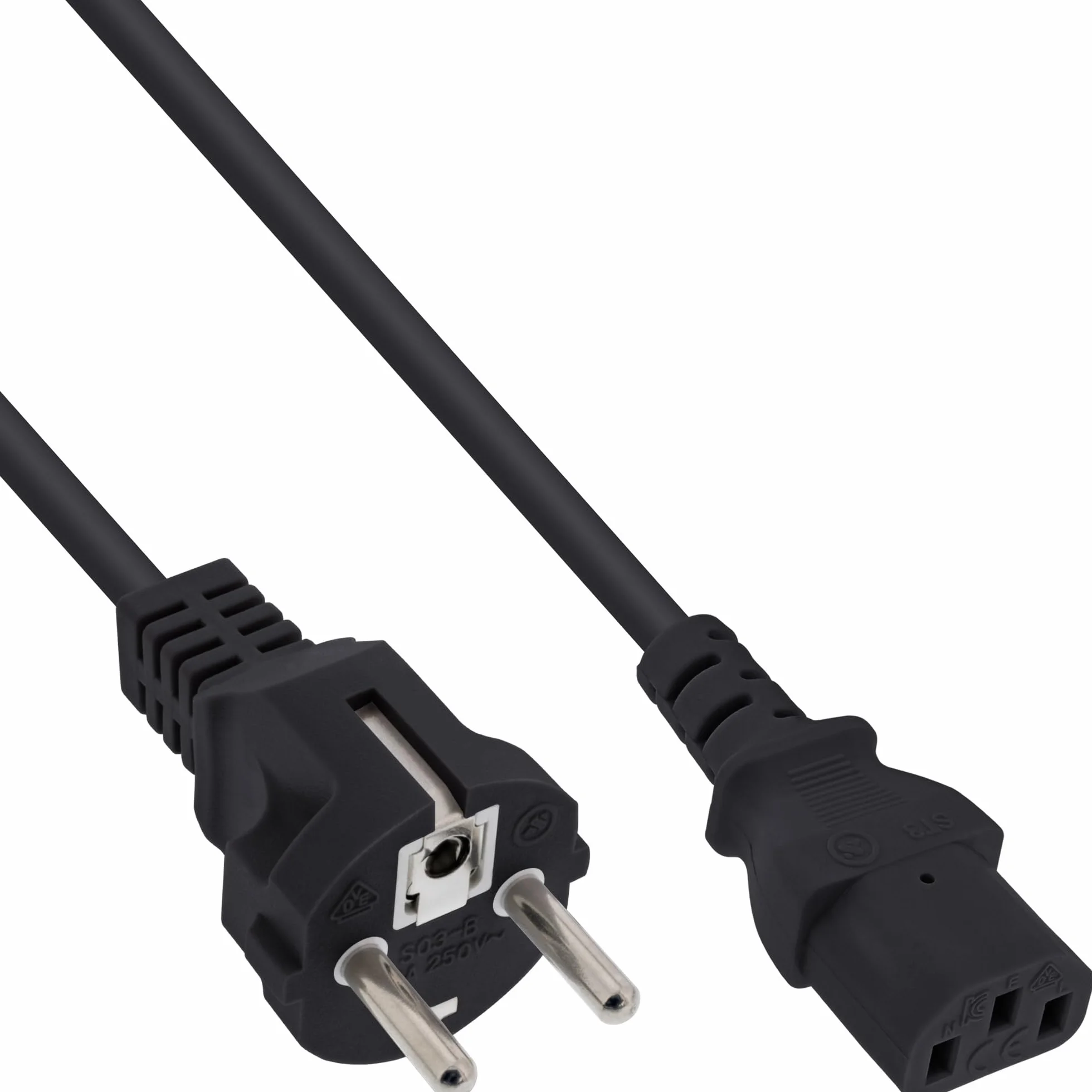 InLine 20587 Kabel zasilający, wtyk Schuko CEE-7/7 do IEC-320-C13, 1.5 m, Czarny