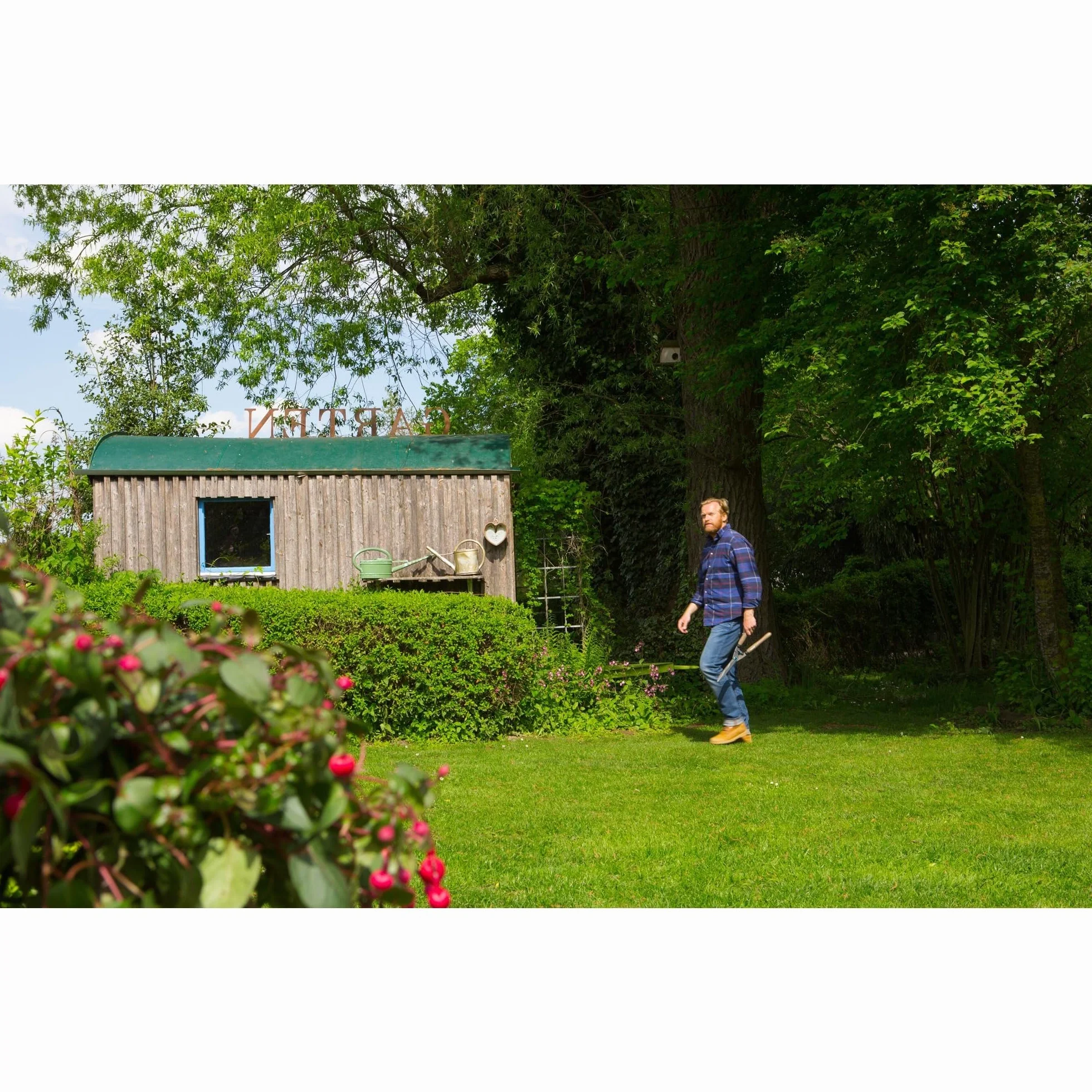 Gardena Cesoie per Siepi Naturecut 23 cm Lame Antiaderente Manici Legno 12300-20