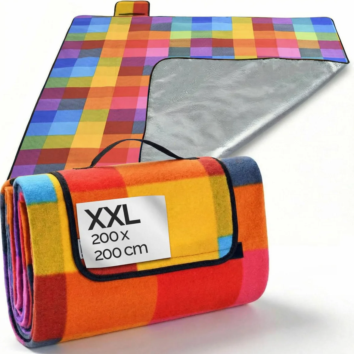 Detex Coperta da Picnic XL 200x200 Impermeabile Isolante 4-6 Persone