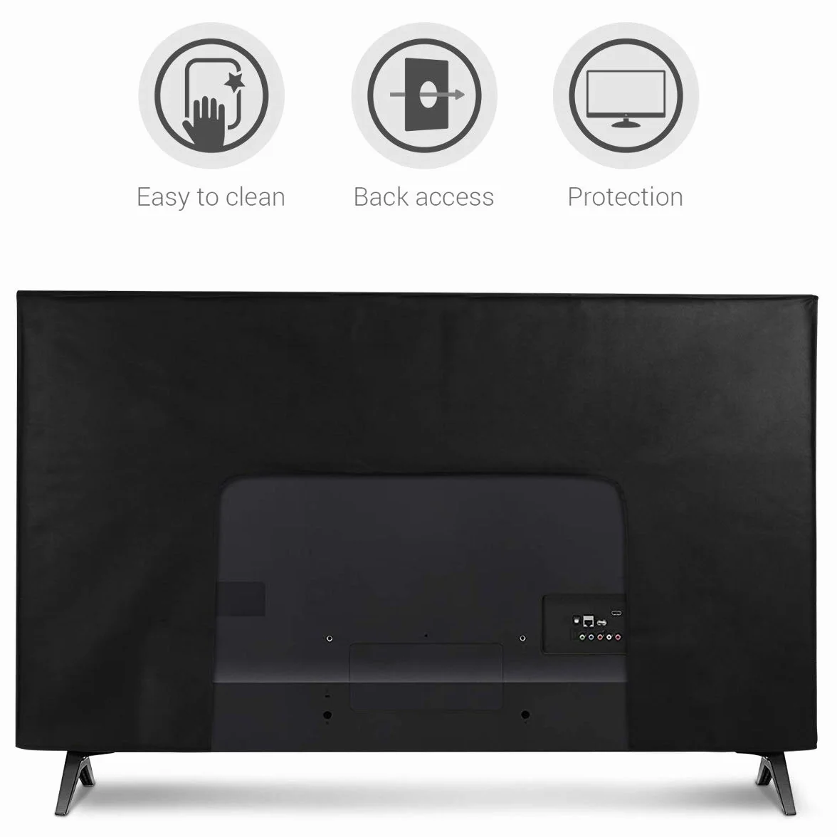 kwmobile Protezione Compatibile con 55" TV Cover Proteggi-Schermo PC TV Anti-Polvere bianco/nero