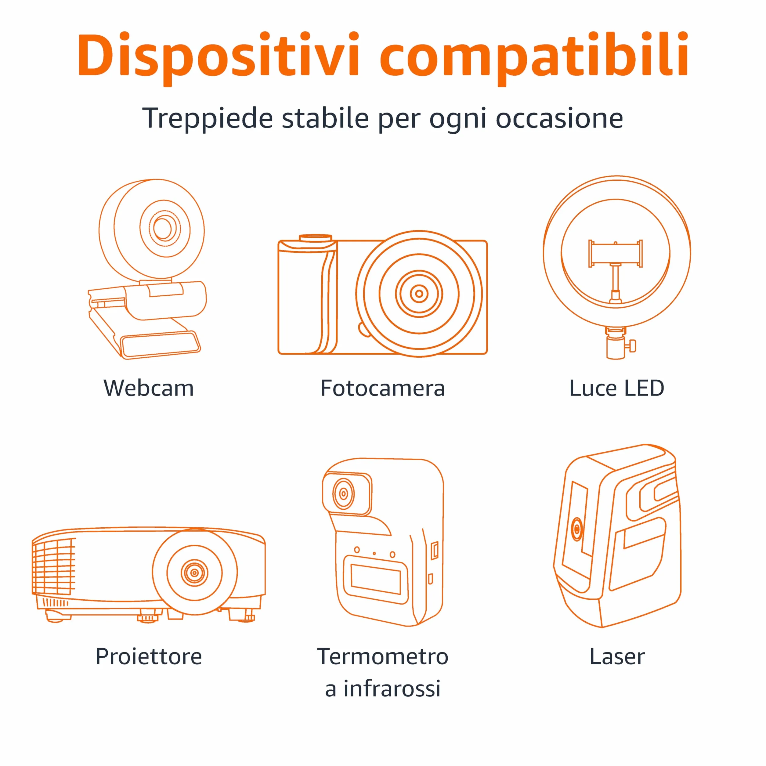 Amazon Basics Treppiede per Fotocamera 127cm, Leggero, con Borsa, per DSLR, Champagne