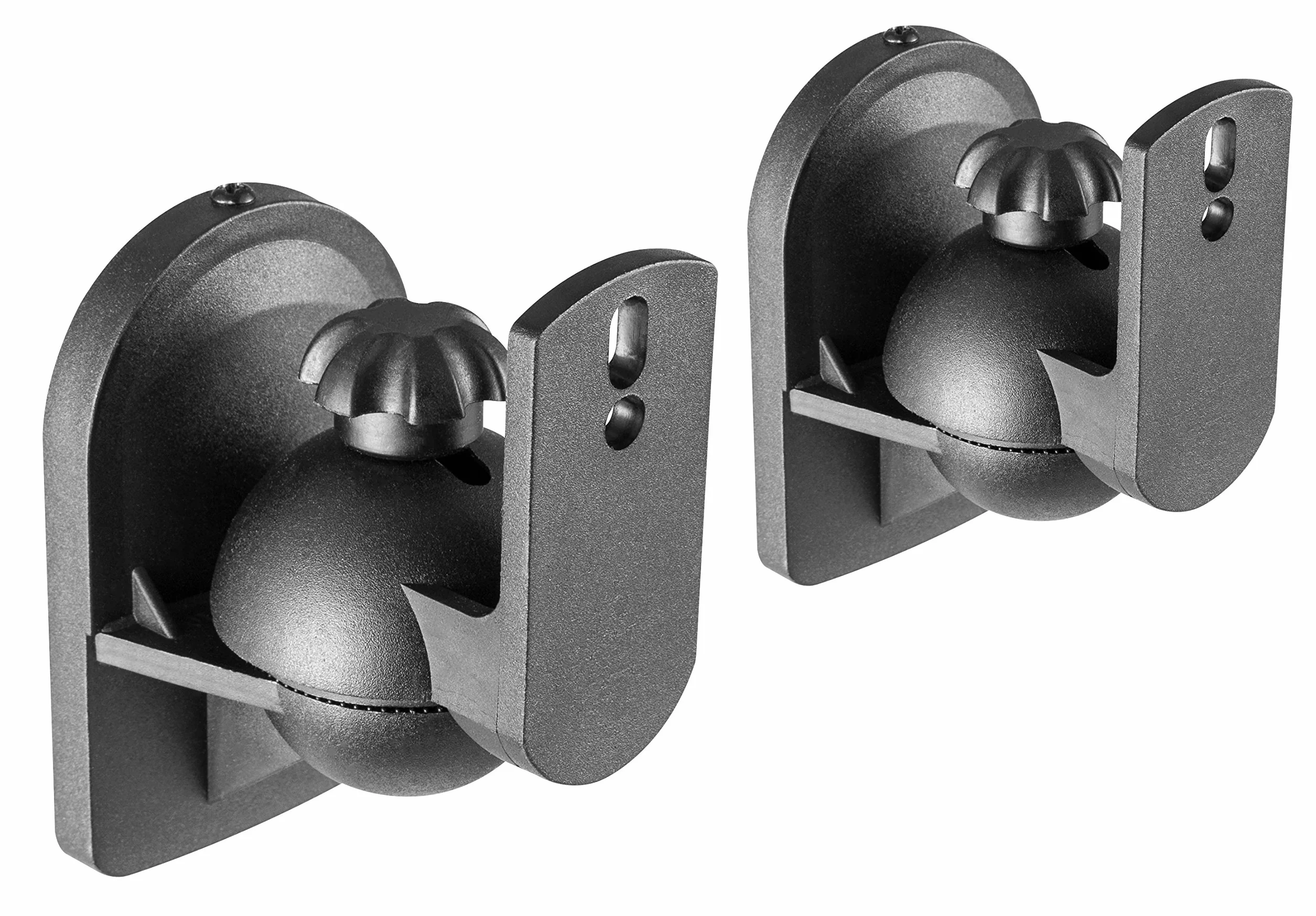 RICOO Supporti Universali per Casse LH028-B Altoparlanti da Parete Orientabile 50x87x64mm Set di 2 Nero