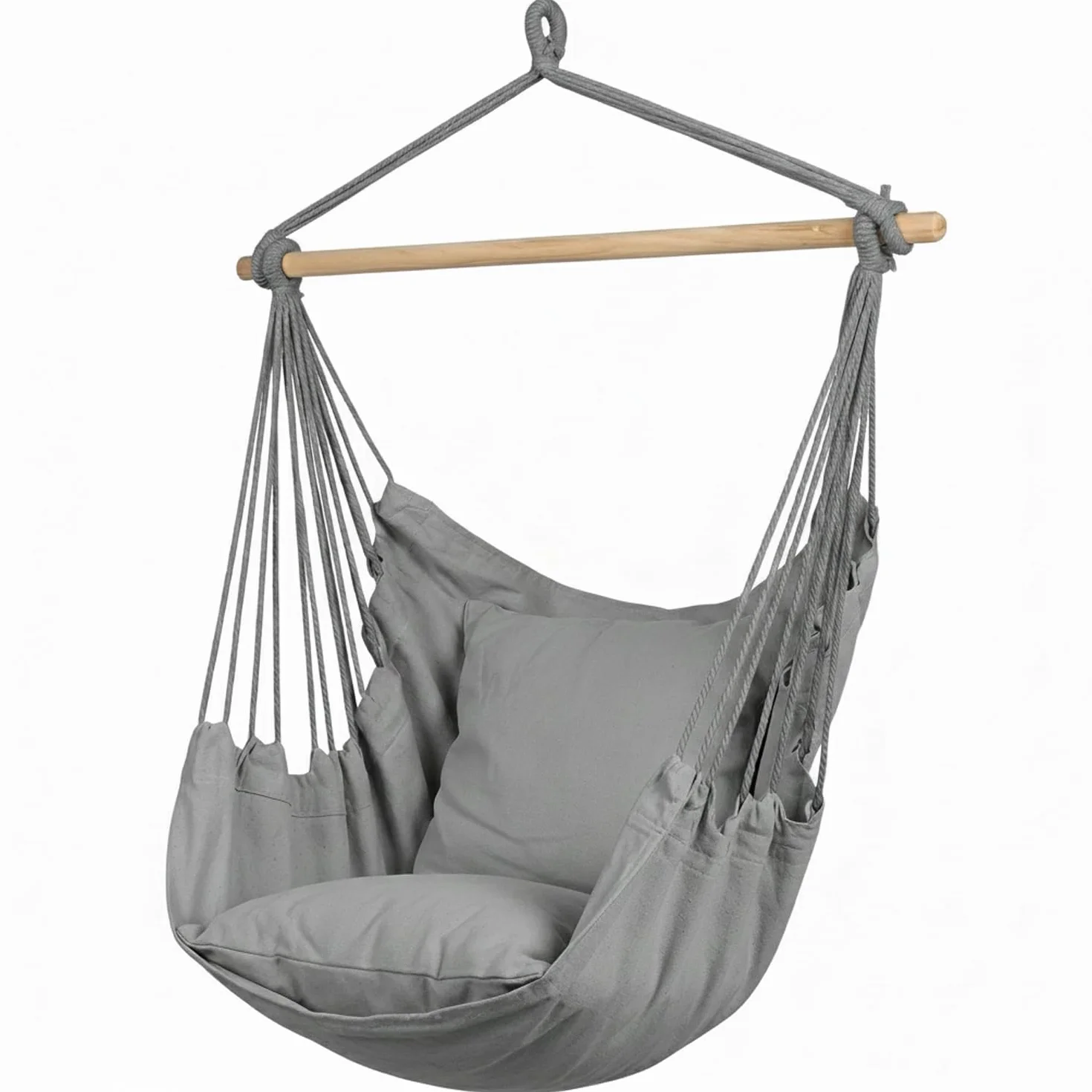 Marvin Amaca Poltrona Sospesa da Giardino Qatar Patio Sedia a Dondolo Seduta Imbottita con cuscini, da Appendere 100X130CM (Grigio)
