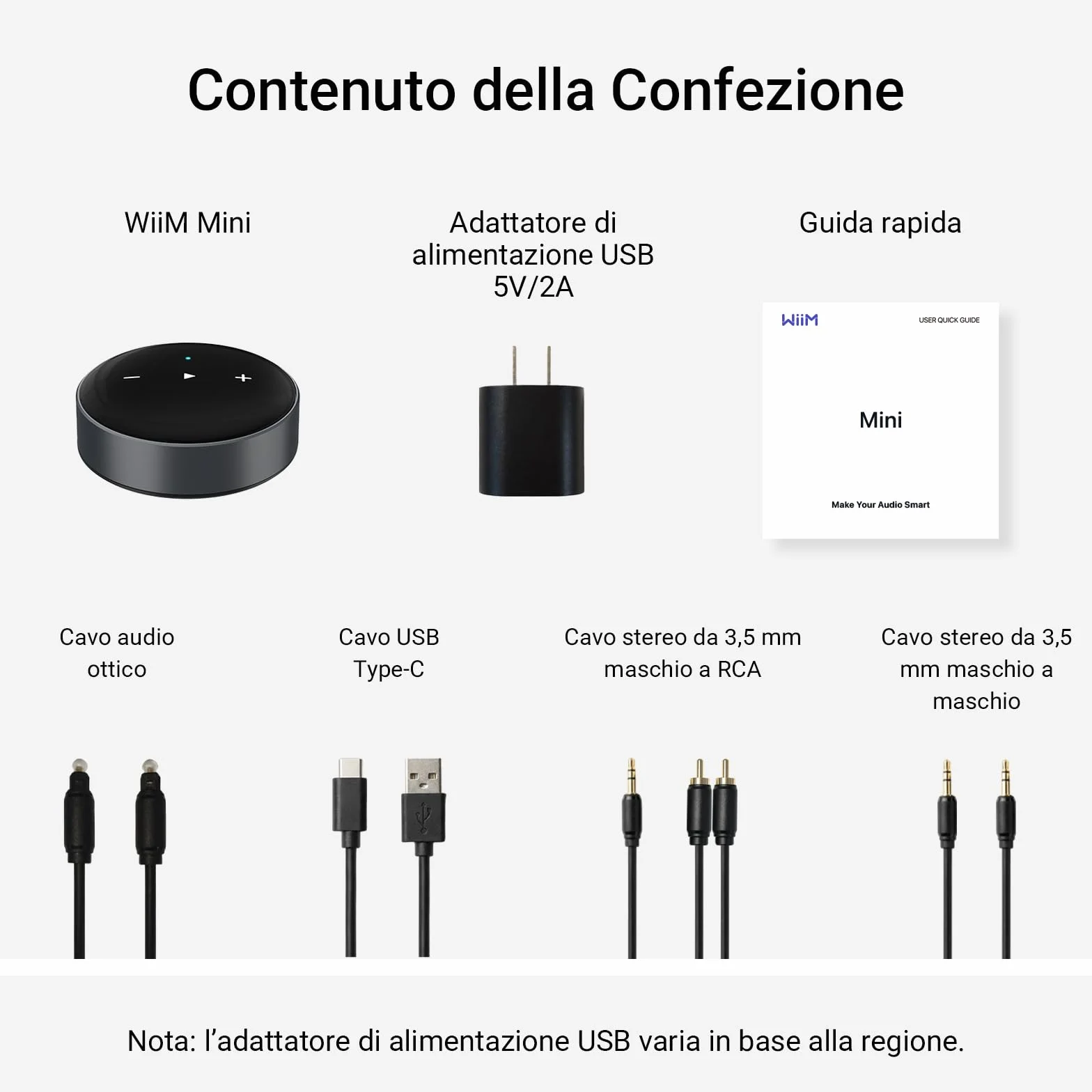 WiiM Mini Lettore audio wireless AirPlay 2 stereo multiroom preamplificatore compatibile Alexa Siri alta risoluzione