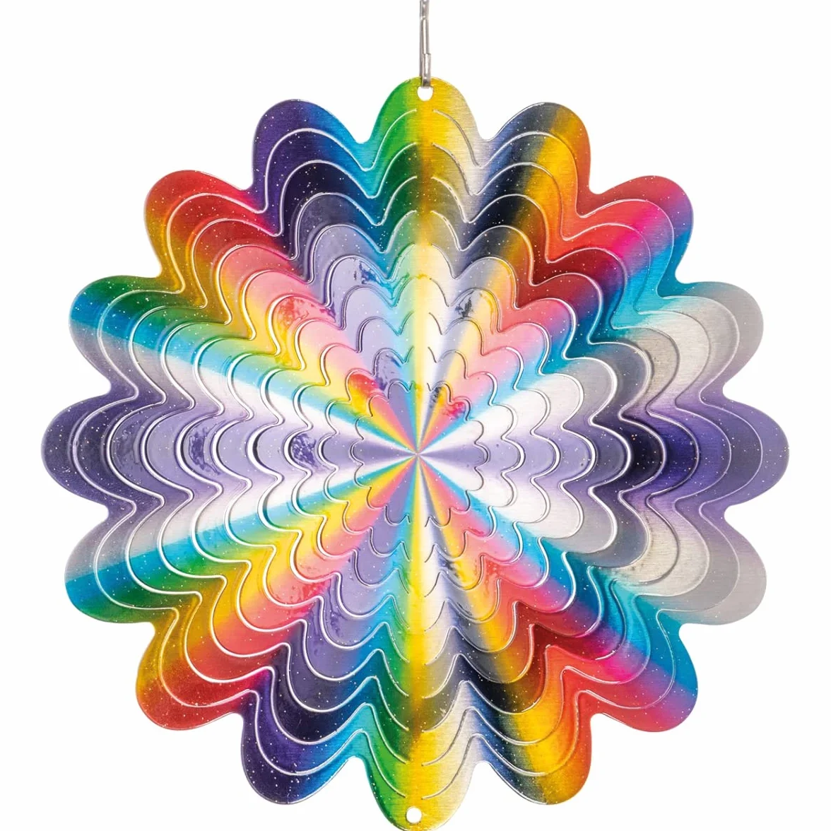 CIM Girandola in Metallo - Rainbow Circle Ø150mm - girandola Leggera con Colori Brillanti - Elementi di Sospensione in Dotazione – graziosa Decorazione per Ambienti, Finestra e Giardino