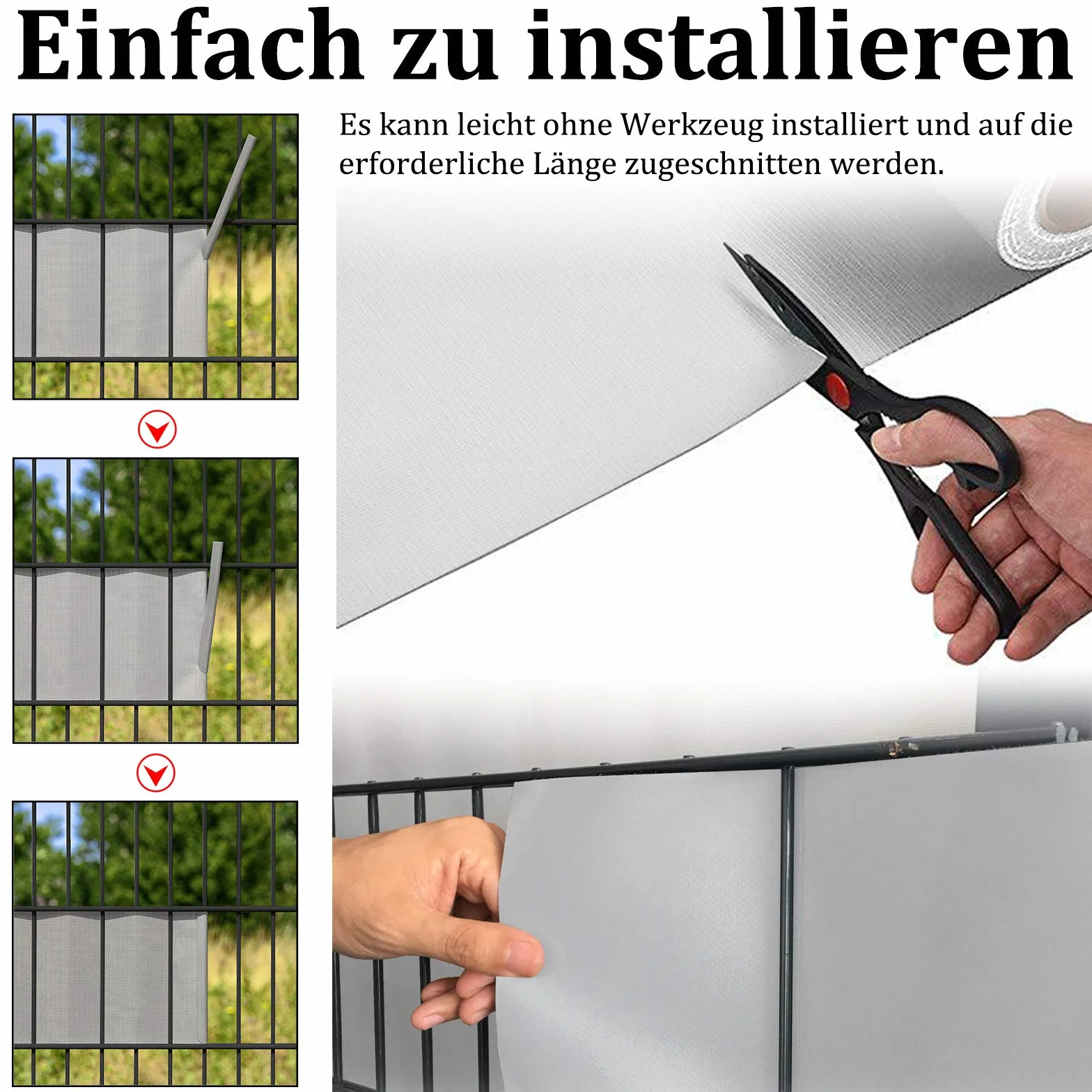 HENGMEI 35mx19cm Visibilità PVC Paravista Strisce Rotolo recinzione Protezione frangivento frangivista, grigio chiaro