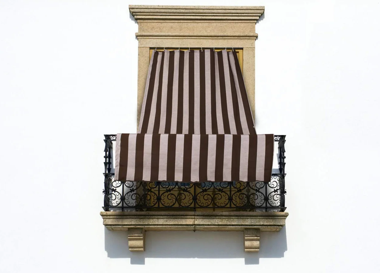 BIANCHERIAWEB Tenda Da Sole Ombreggiante Tendone A Caduta Per Esterno Balcone Fantasia Rigata Modello Riga Larga