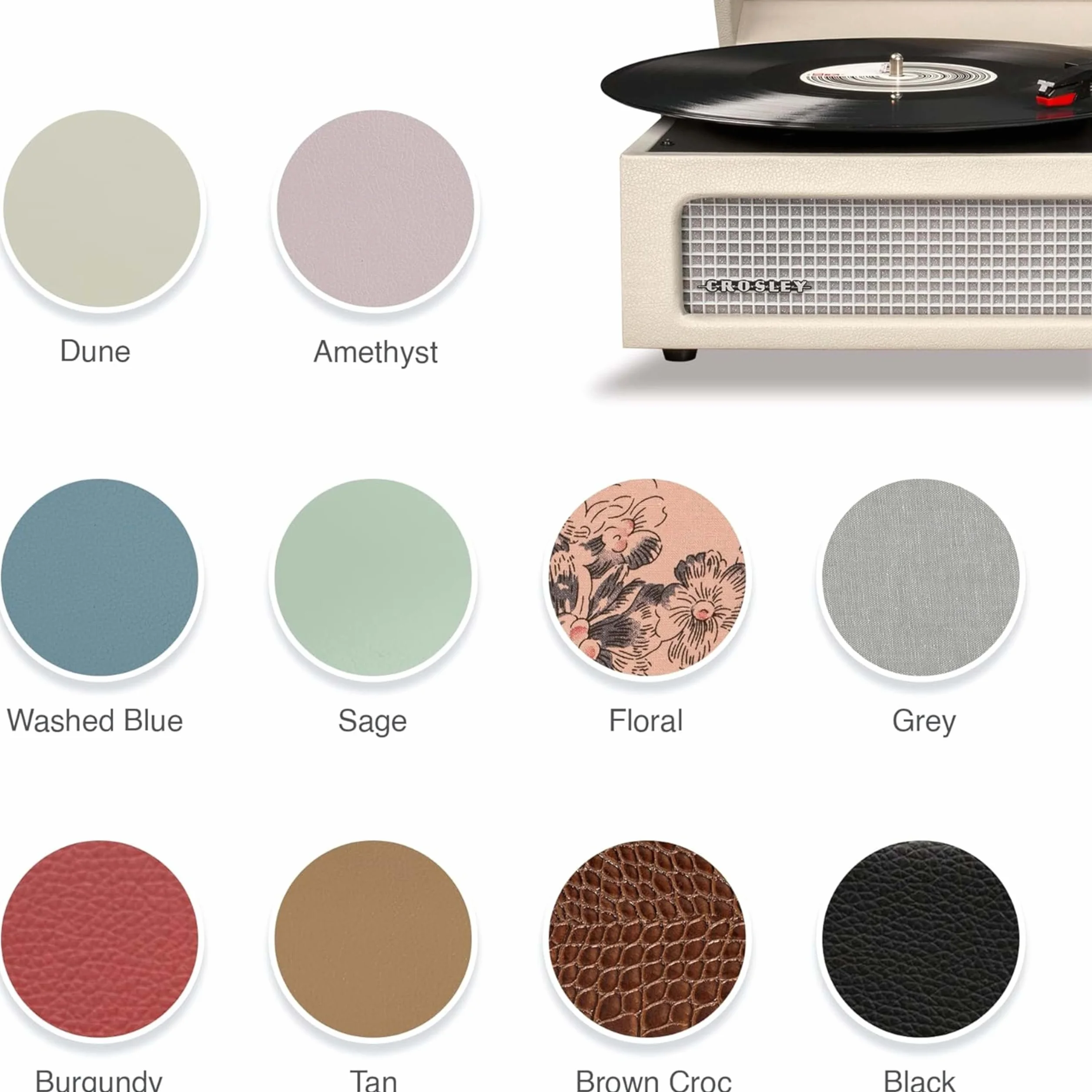 Crosley Voyager Giradischi Vintage Portatile Bluetooth 3 Velocità Nero