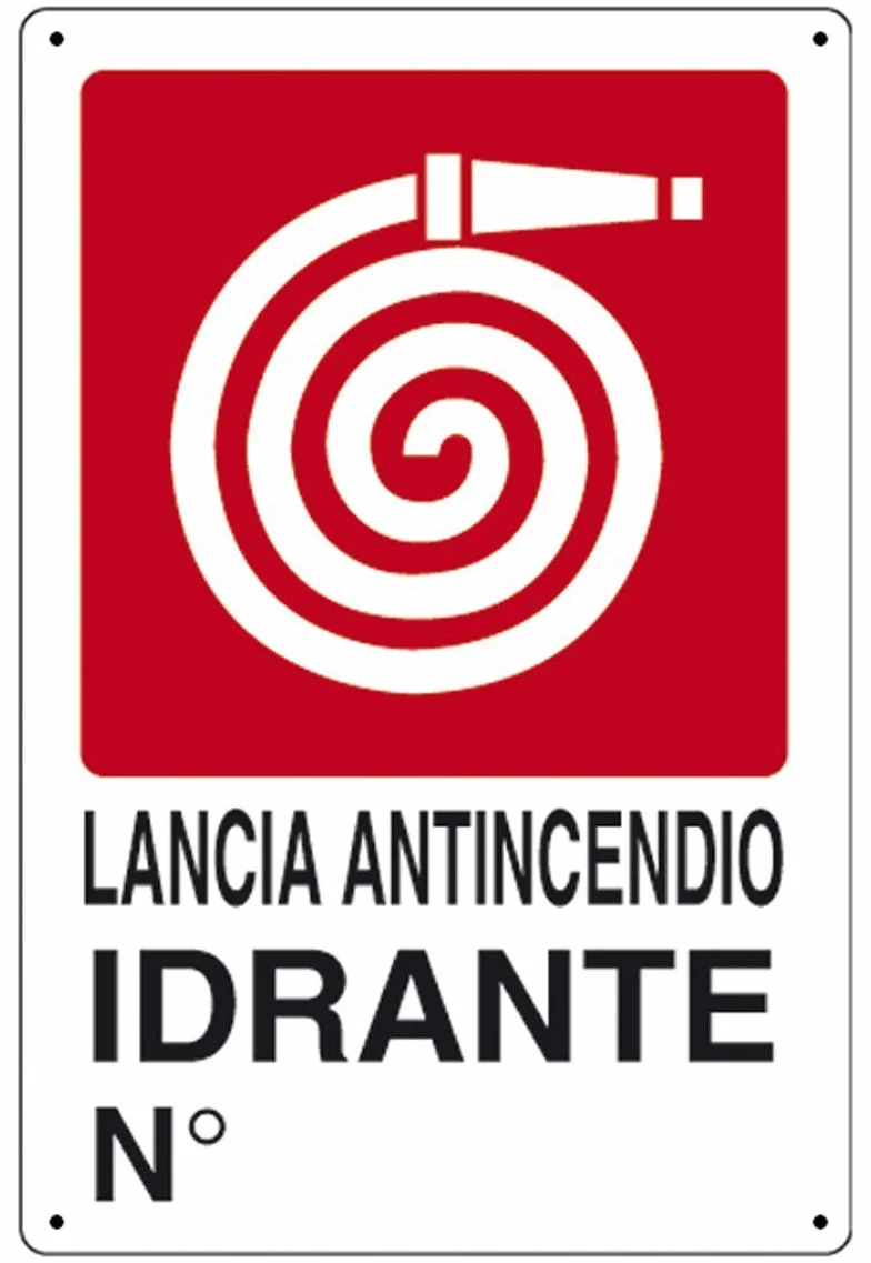 3 X CARTELLI SEGNALETICI IN PVC "LANCIA ANTINCENDIO IDRANTE N°" 07702710
