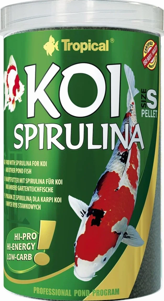 KOI SPIRULINA PELLET SIZE M 1000ml / 320g - alimento per pesci da laghetto di grandi dimensioni, contenuto di proteine facilmente digeribili provenienti, spirulina e dall'erba medica giovane.