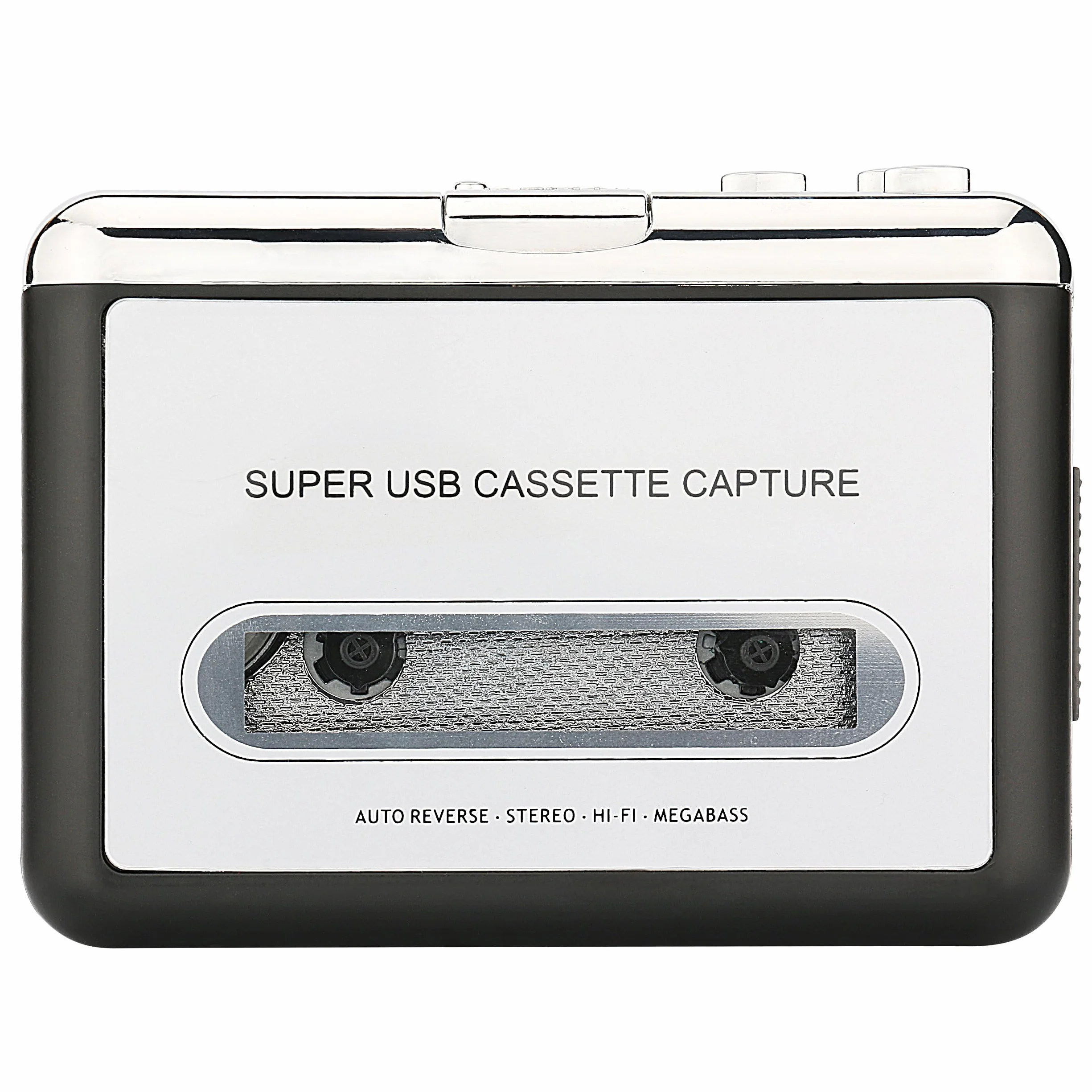 Registratore a Cassetta Portatile con Salvataggio MP3 USB Argento