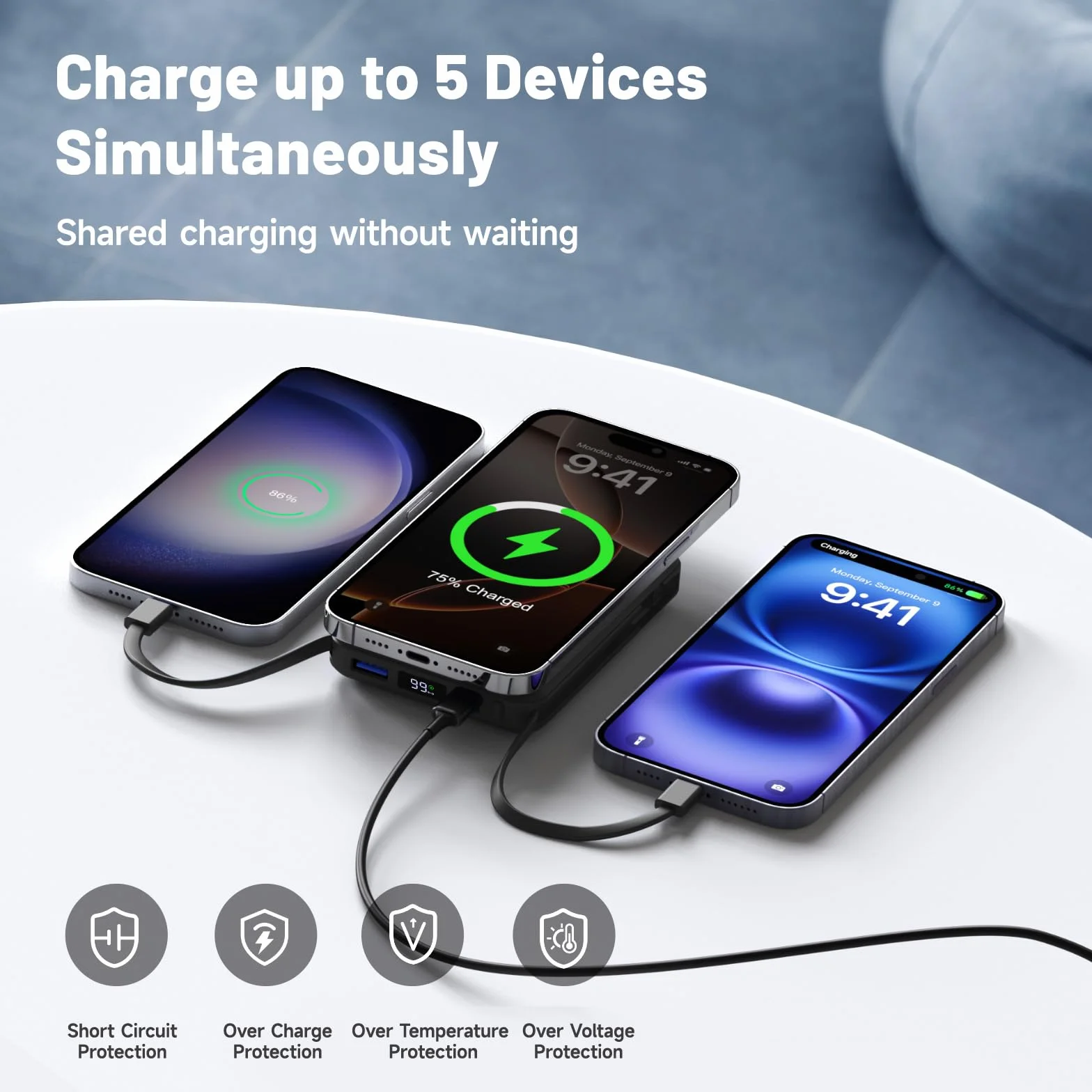 Powerbank Magsafe 10000mAh, Caricatore Portatile Magnetico Wireless 20W con Display LED per iPhone 17/16/15/14/13/12 Pro/Pro Max/Plus Nero