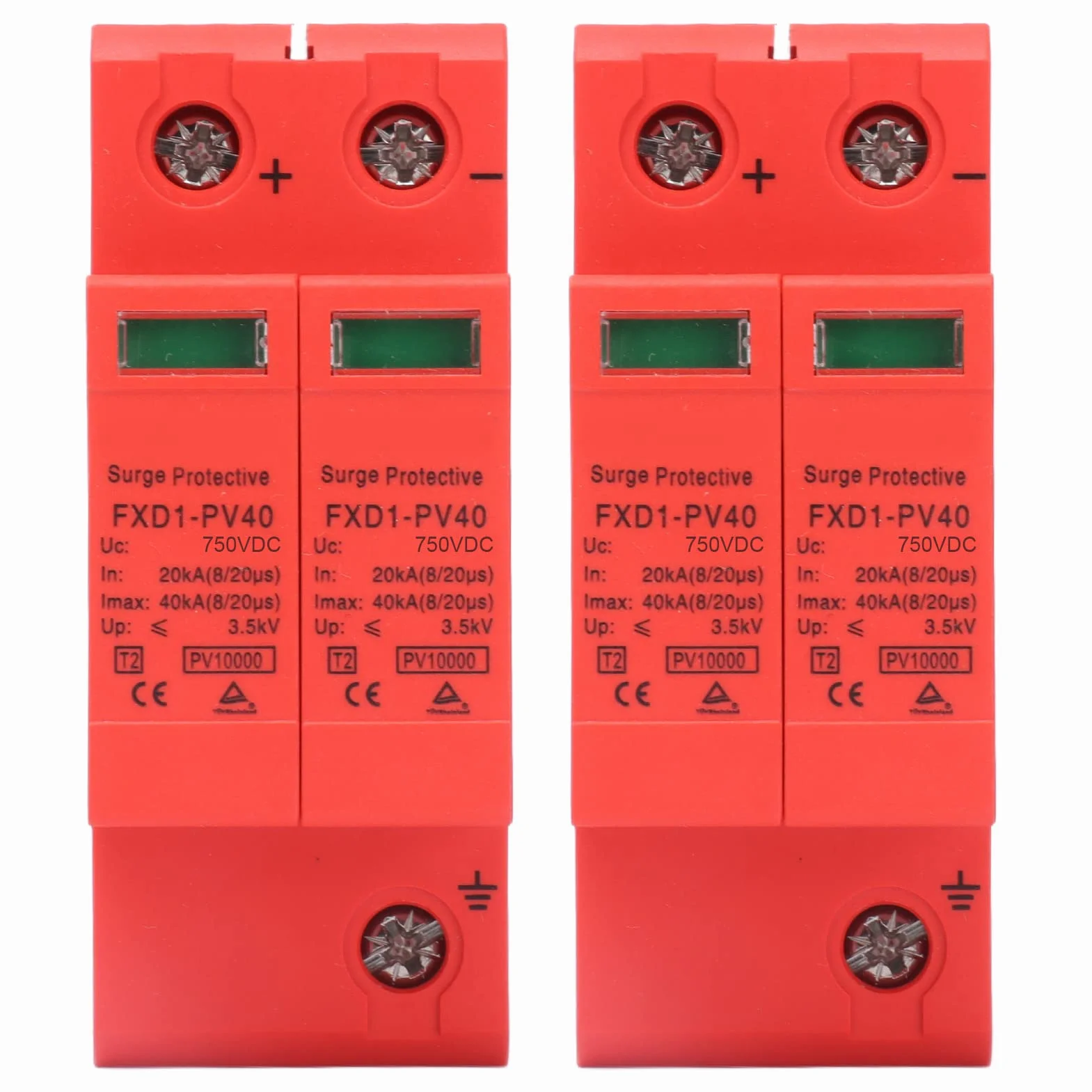 Dispositivi di Protezione SPD, Arresto Fotovoltaico DC, 40KA Max, 20KA Nominale, Livello di Protezione DC 750V