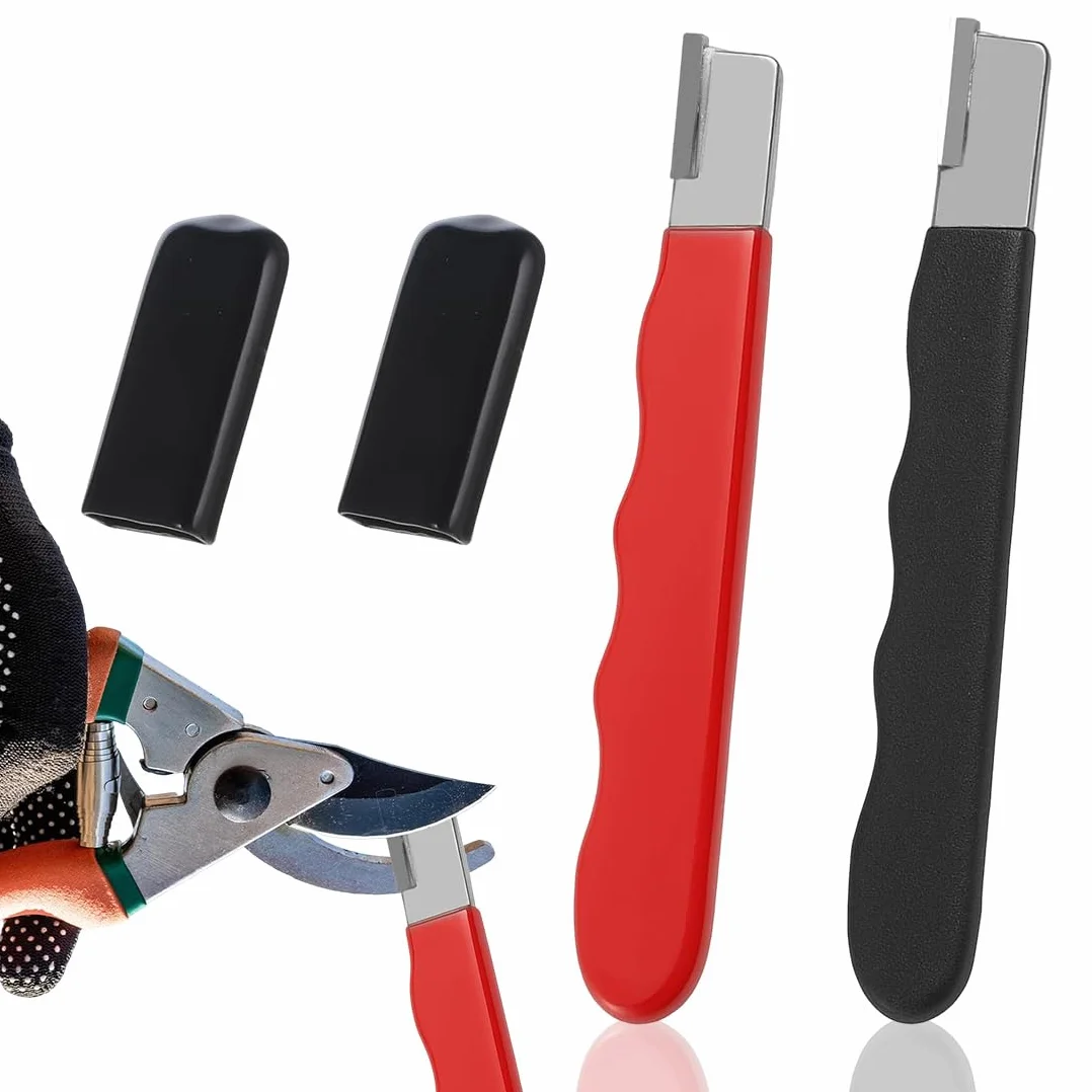 2 pezzi Affilacoltelli per attrezzi, Piccolo affilacoltelli attrezzi da giardinaggio, Affilatore Tascabile per cesoie per siepi e forbici, mini affilatrice per potatori da giardinaggio, troncarami