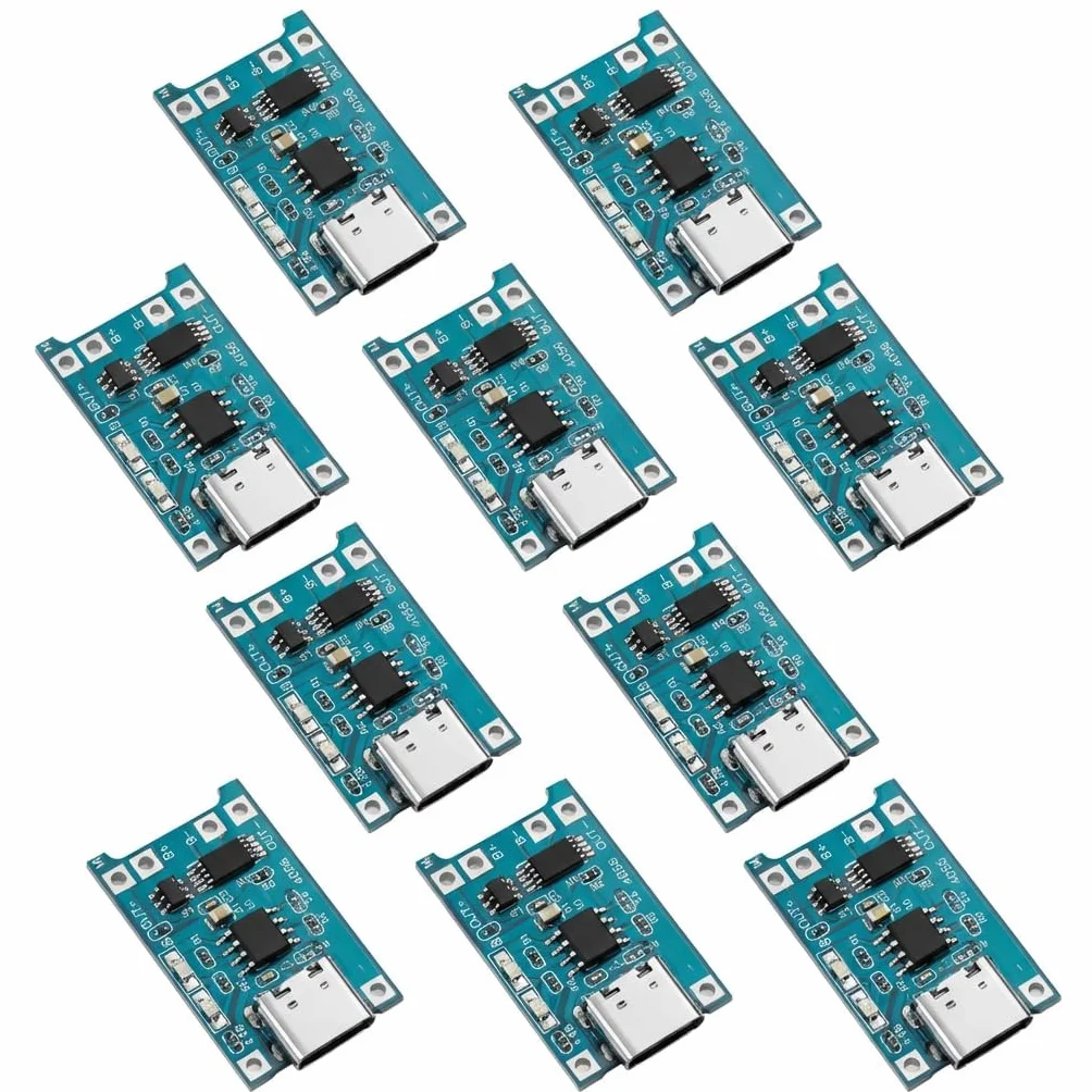 TC4056 Charger Modulo USB-C 5V 1A Caricabatterie Module Protezione Doppia per Batterie Li-ion 18650