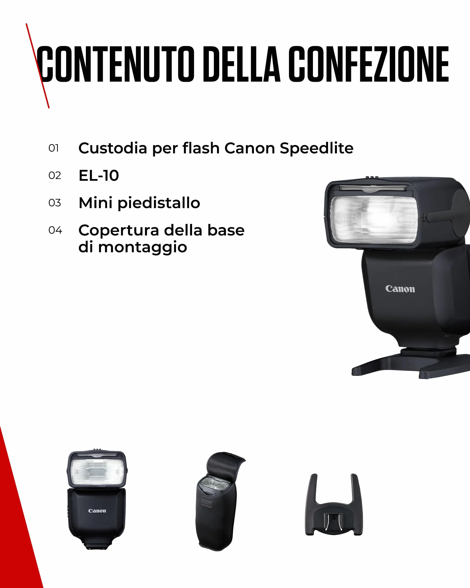 Canon Speedlite EL-10 Flash con E-TTL II, gamma 1/1-1/1024, attacco multifunzione, leggero