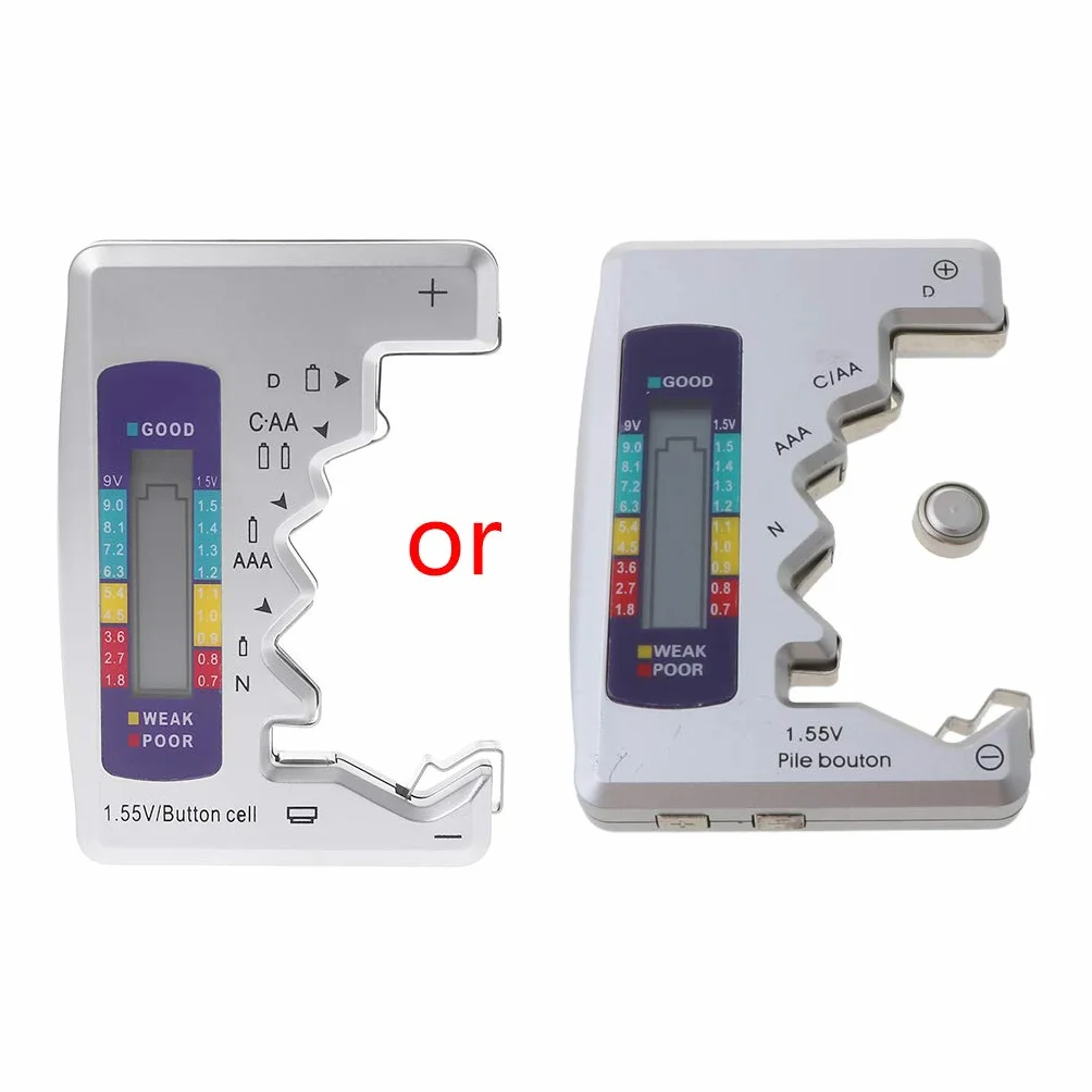 GUMEI Digital Battery Tester Rilevatore di capacità per batterie AA AAA C D N 9V 6F22 Celle a Bottone 1,55V