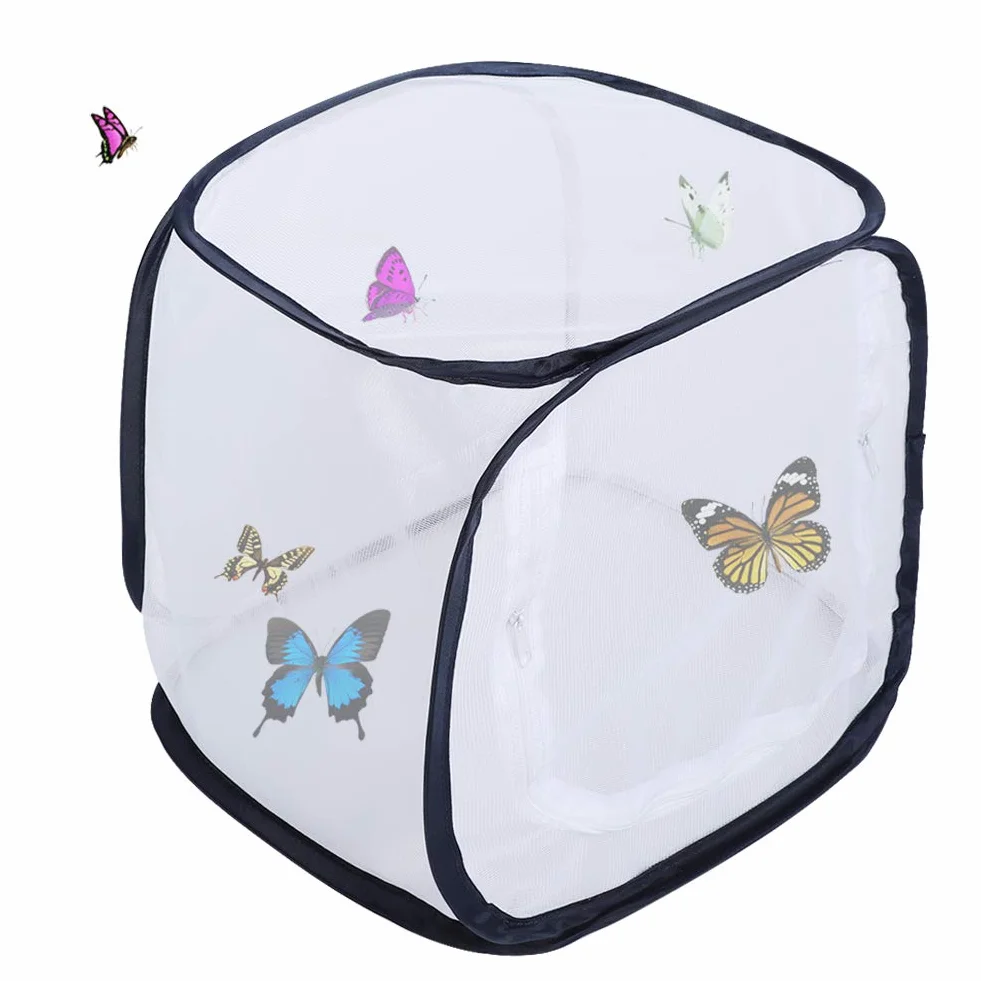 Alvinlite Rete per Insetti Pieghevole, Gabbia per Farfalle Monarch con 5 Pannelli in Rete per Kit Flusso d'Aria, Altezza 11,8 x 11,8 x 11,8 Pollici Gabbia