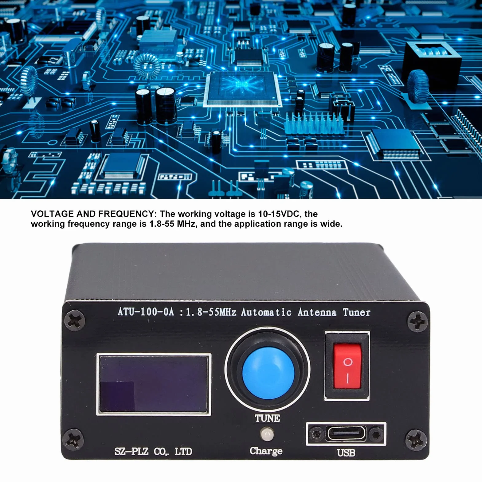 ATU‑100 Mini Sintonizzatore D'antenna Automatico Display 0,96 Pollici USB 1,8‑55 Mhz