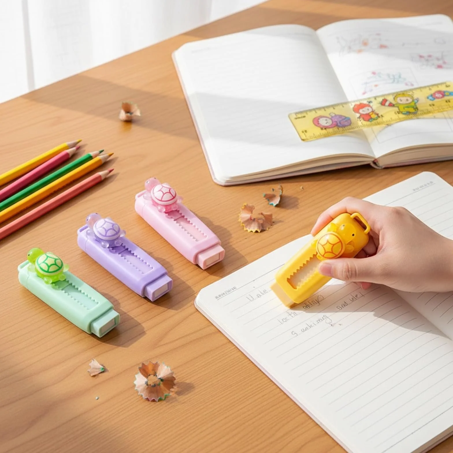 Gomme da cancellare retrattili a forma di animali 10 pezzi per bambini